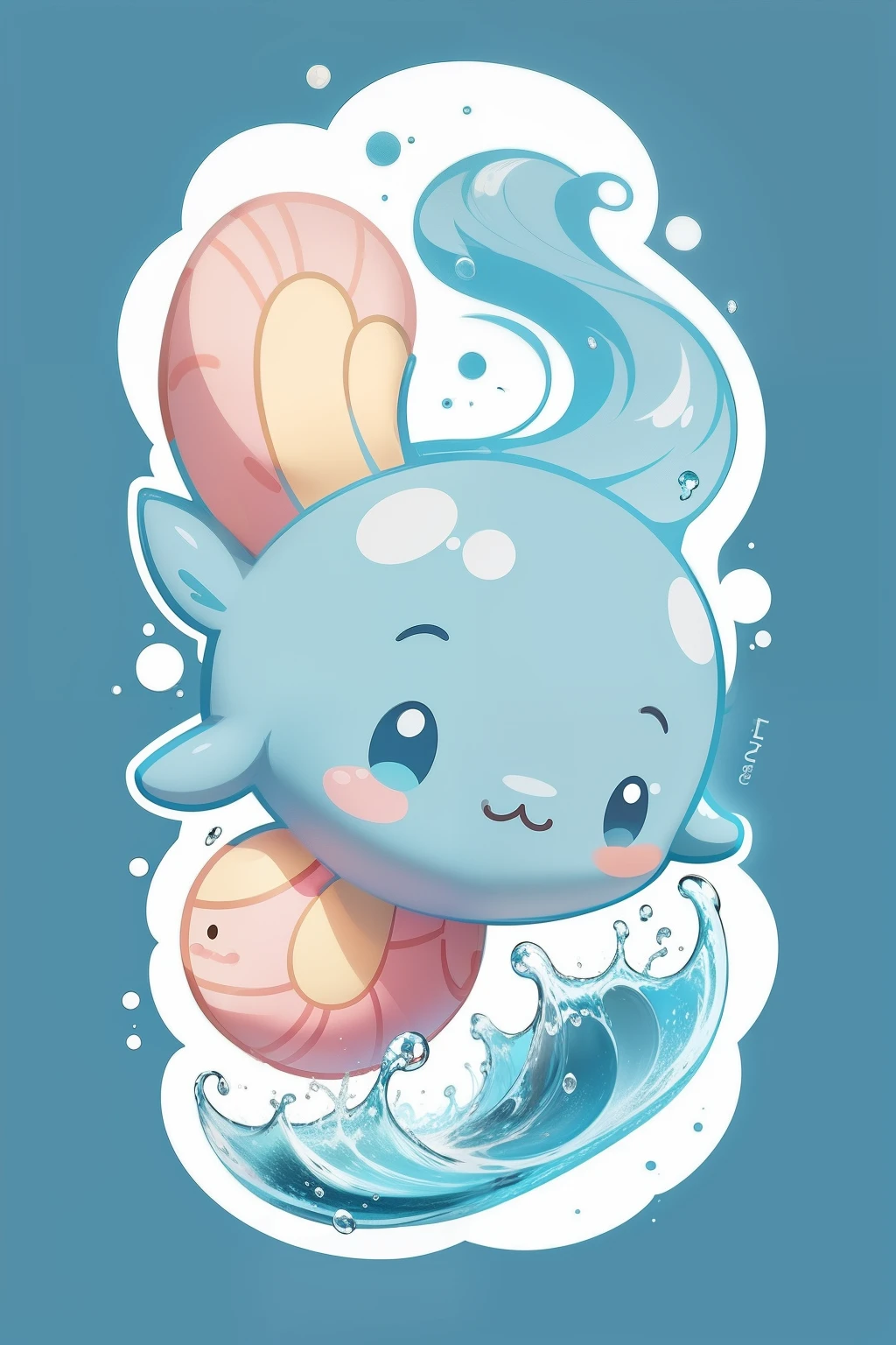 Marine theme，Cute cartoon style，softcolors，Cheerful and dynamic，Bright background，Lifelike depiction of the image of the marine mascot。