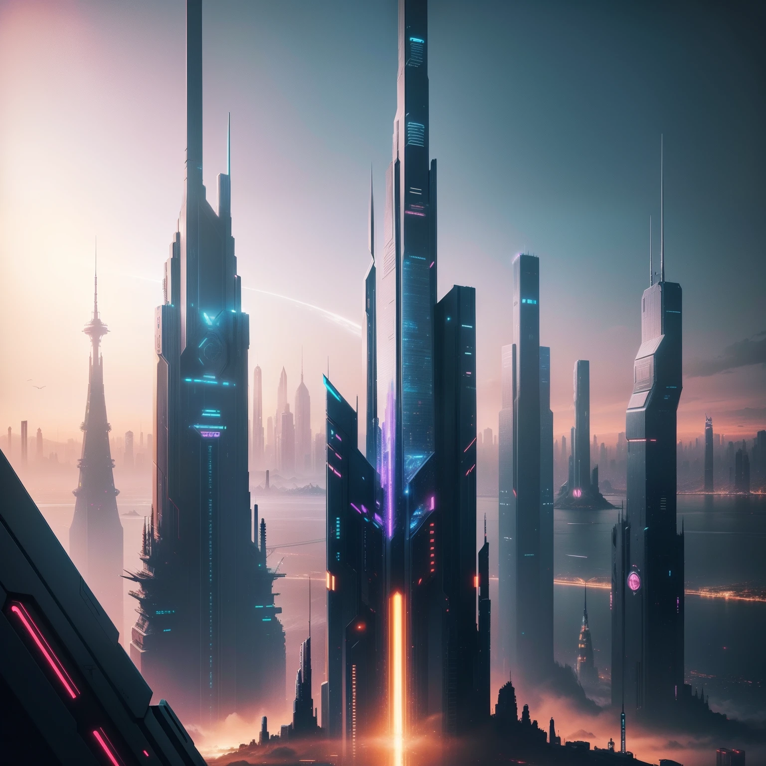 cyberpunked Future landscape planet earth Skyscrapers SFArt Futuristic City top-quality masterpiece 超A high resolution dream Mare