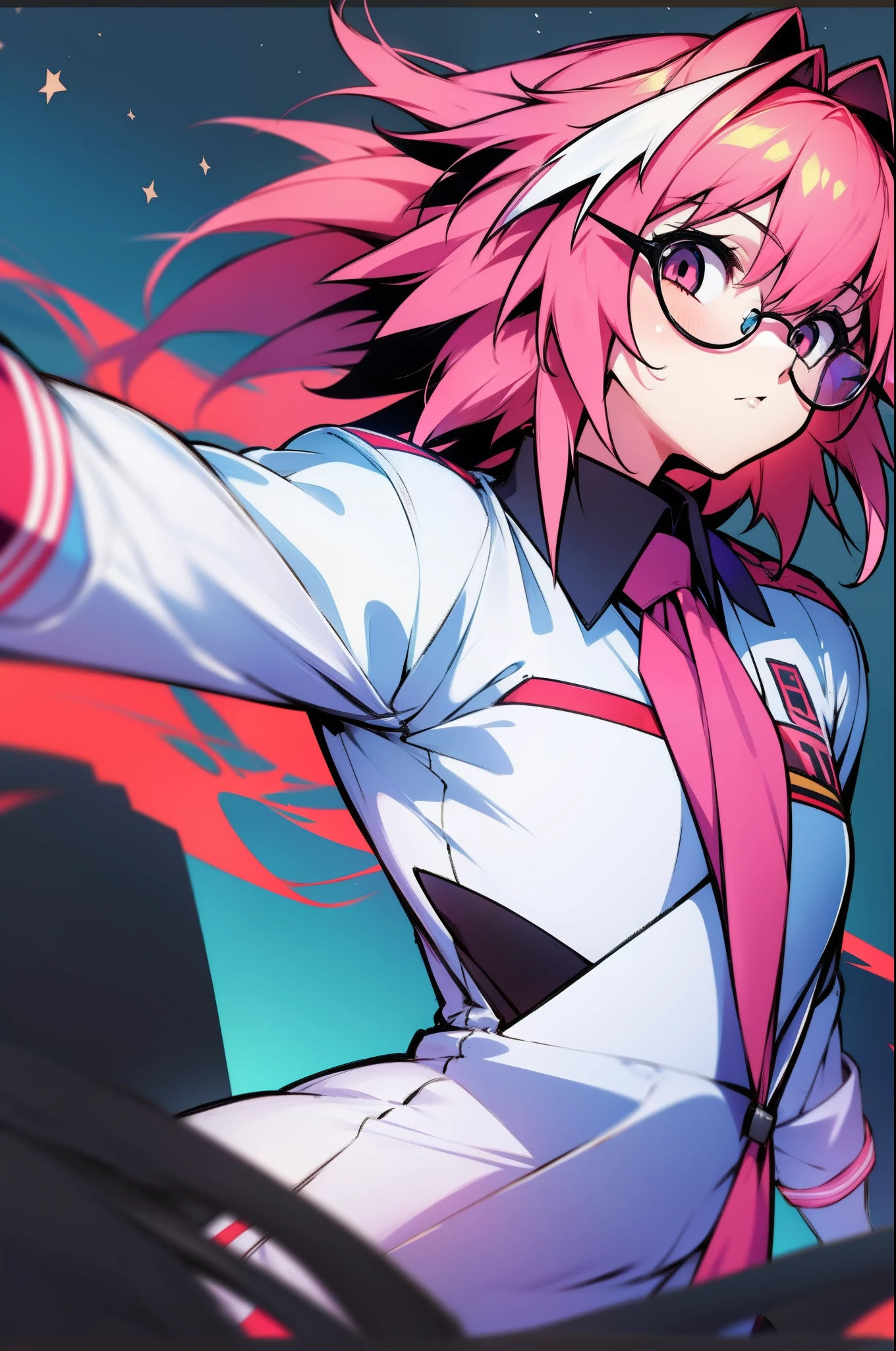 O destino de Astolfo,1girl , uniforme de futebol, racing glasses