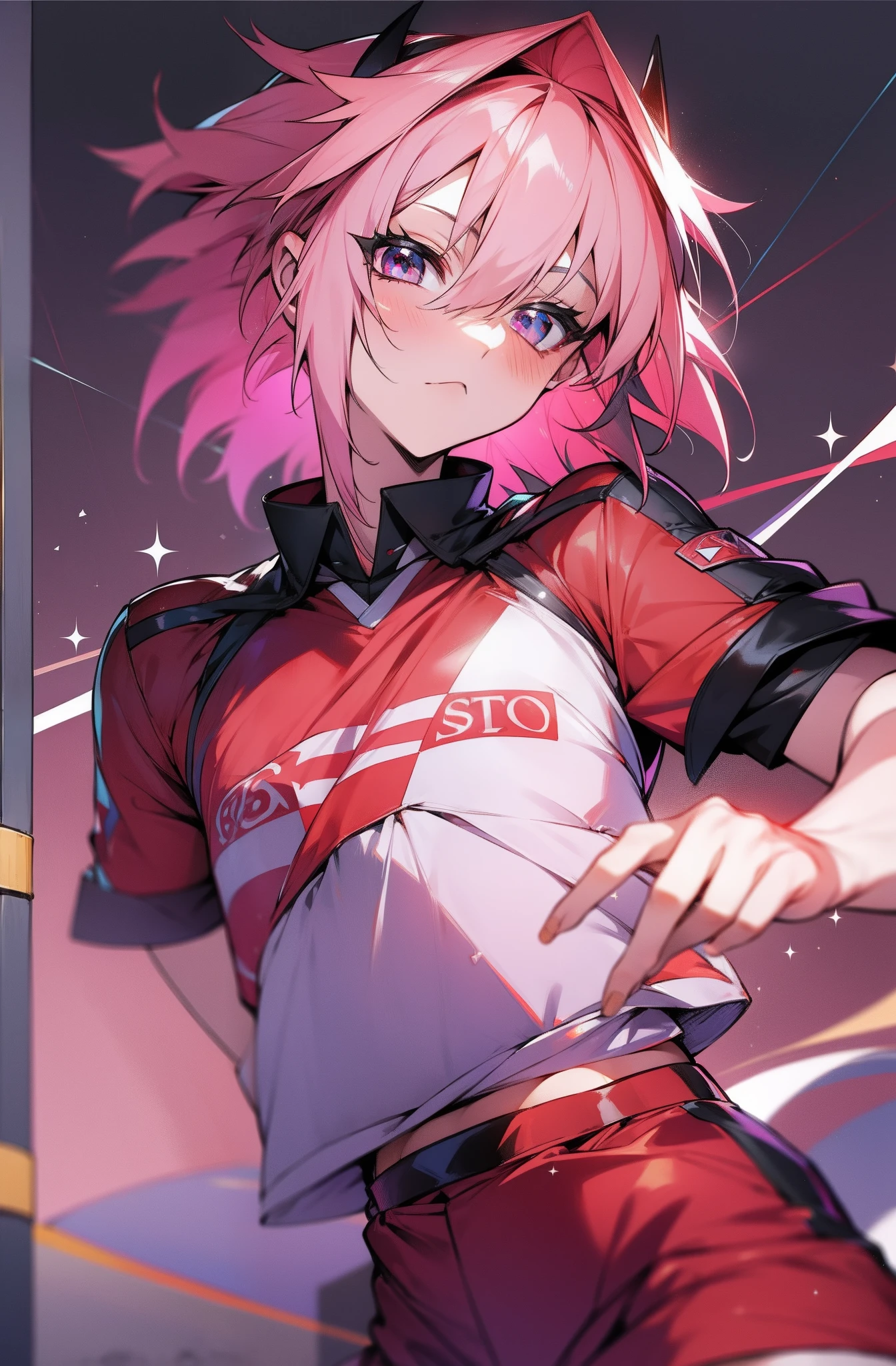 O destino de Astolfo , uniforme de futebol, Diamante, cabelos multicoloridos, olhos multicoloridos