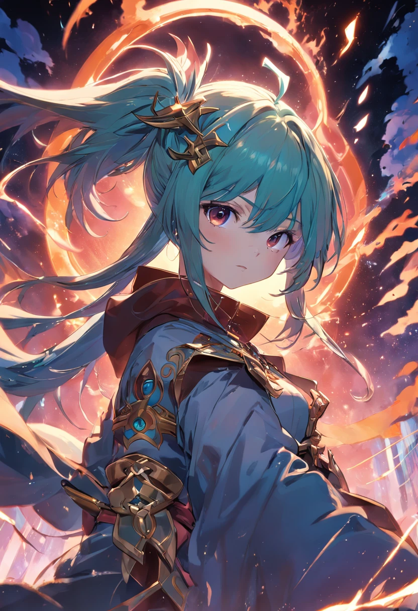 quadro de avisos guilda, rpg fantasy, anime style, dia ensolarado, muitas pessoas, super detalhado, cores vibrantes, impeccable lighting