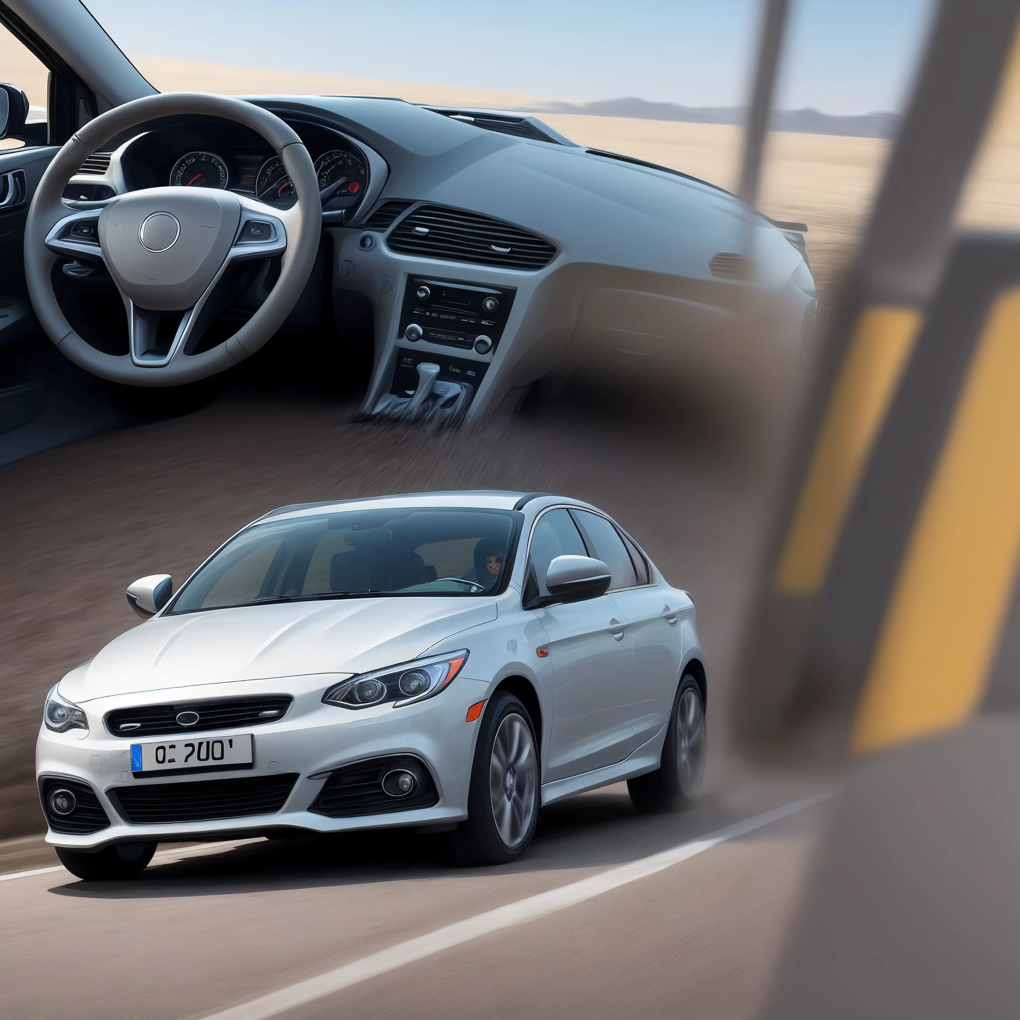 man driving car without brake