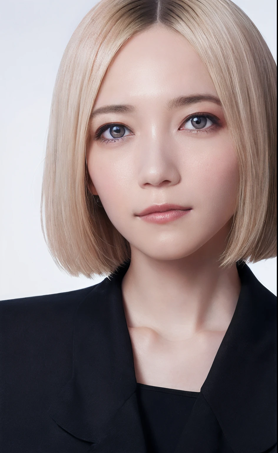 masutepiece, Best Quality, Illustration, Ultra-detailed, finely detail, hight resolution, 8K Wallpaper, Perfect dynamic composition, blazing, no make-up face, Clarity Skin, Beautiful detailed eyes, a blond、Sexy face, (Open mouth:0.8), Dazzling white light background