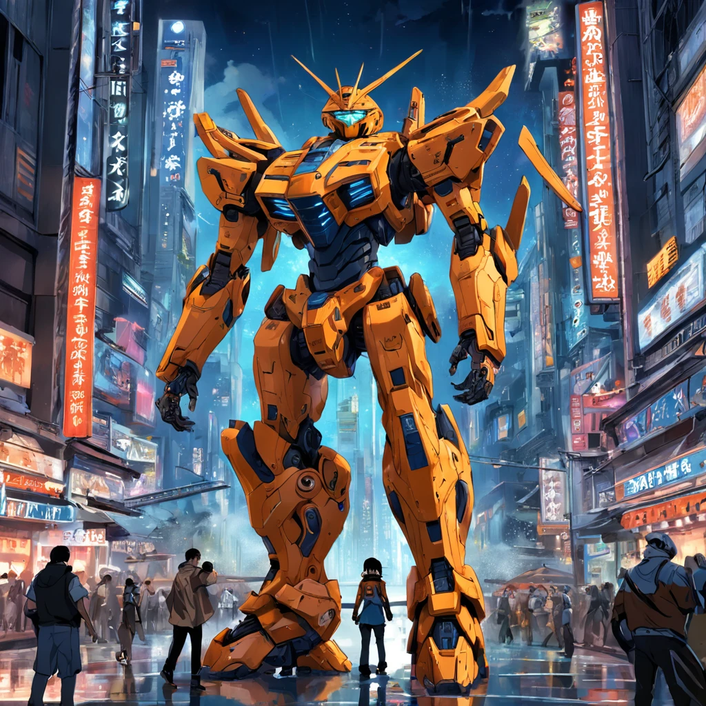 1mecha，Pacific Rim，Sense of oppression，The city of the future，Fight monsters，，Masterpiece，hyper HD，16k，structurally correct