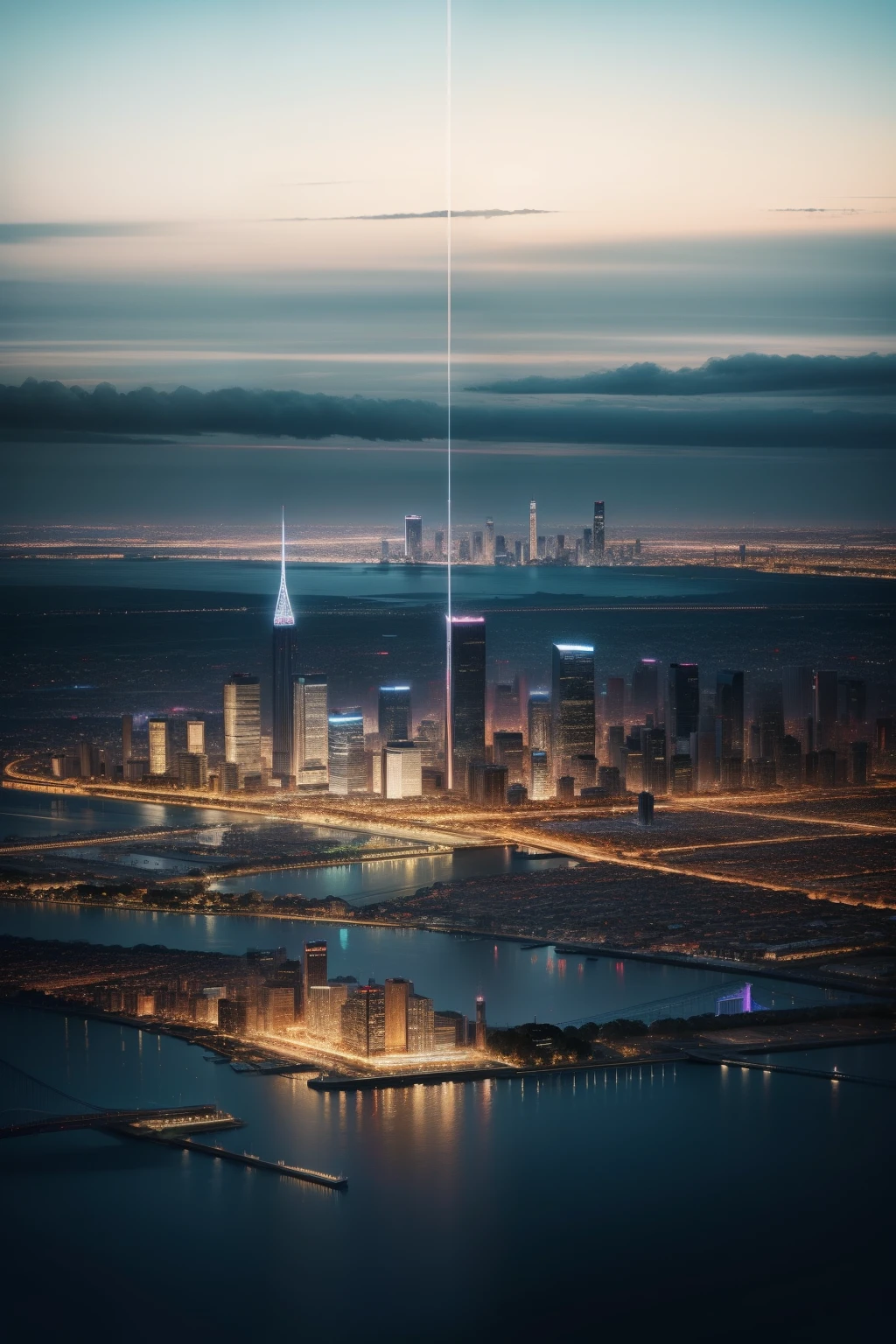 Abstract overlooking the city