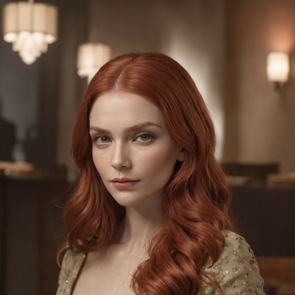 (Professional 3D rendering:1.3) de (Realistic:1.3) foto de arte mais bonita do mundo,mulher ruiva na cafeteria, (( epic fantasy elegant woman universe movies riverdale netflix, long red hair pale ginger clothes moss green and black )), corpo inteiro 8k unidade render, sol refletindo vidro da janela, poros da pele, very dark lighting, sombreamento, circunstanciado, rosto detalhado, (Vibrando, fotografia realista, Realistic, Dramatic, Escuro, foco nítido, 8k), (Roupas de couro elegantes bege :1.4), ((((Use peles)))), (intrincado:1.4), decadente, (altamente detalhado:1.4), Pintura digital, rendering by octane, art stations, conceito-arte, liso, foco nítido, illustration, germe da arte, (Loish:0.23), Coffee on a table, manha tranquila anos 50, (global ilumination, studiolight, light volumetric), chuva forte, particles floating in light , patife, fantasia, Nosso, Corpo inteiroesbiano, ((Fundo escuro e antigo da cidade:1.3)),Art Etações