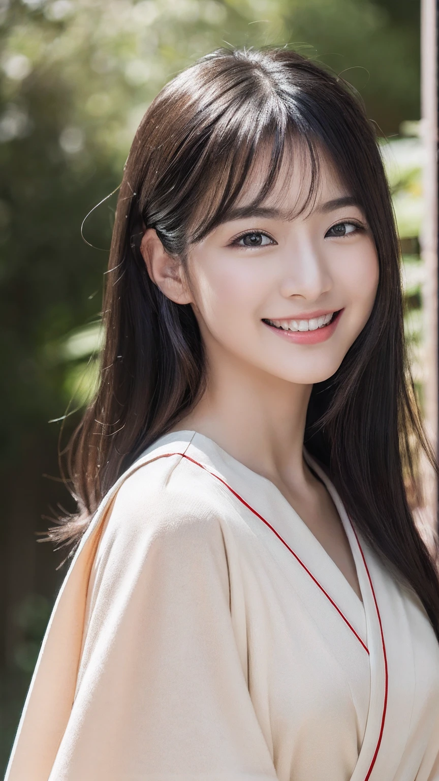 (masterpiece:1.3), (in 8K, Photorealsitic, Raw photography, Top image quality: 1.4), japanes, (1girl in), beauitful face, (Lifelike face), (A dark-haired, long:1.3), Beautiful hairstyle, Realistic eyes, Beautiful eyes, (real looking skin), Beautiful skin, enticing, 超A high resolution, A hyper-realistic, high-detail, the golden ratio, Detal Face,see the beholder,lightsmile、((1 girl in)), (NSFW:1.2), (Highly detailed CG Unity 8K wallpapers), (masterpiece), (top-quality), (ultra-detailliert), (The best illustrations), (Best Shadows), (realisitic), (pureerosface_v1:0.5), lensflare, (depth of fields), (natural soft light), 超A high resolution, (eye detailed), A charming smile, (brunette) , Black Long Hair、((The chest is slightly open:1.2、Hakama、a red skirt))、(torii gate、temple)、(full bodyesbian:1.5)