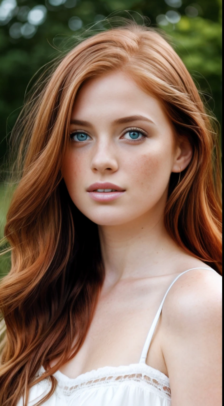 Create a realistic image of a beautiful red-haired girl with freckles and blue eyes, her face capturing a sense of charm and uniqueness. Use a telephoto lens, such as an 85mm, 100mm, or 200mm, to focus on her features and achieve a slightly blurred background that complements her appearance. Opt for a camera model like the Sony α7 III, Nikon D850 DSLR 4k, or Canon EOS R5 to ensure the image quality vividly captures the intricate details and lifelike colors.
Position the girl in a way that showcases her natural beauty and allows her personality to shine through. Emphasize her vibrant red hair, freckles, and captivating blue eyes. The soft bokeh created by a wide aperture setting, like F1.2, will add an artistic touch and gently separate the subject from the background.
Pay close attention to lighting, using a setup that enhances the girl's features without overpowering the scene. The result will be a realistic and striking portrayal of the red-haired girl, highlighting her distinctive attributes against a subtly blurred backdrop.
