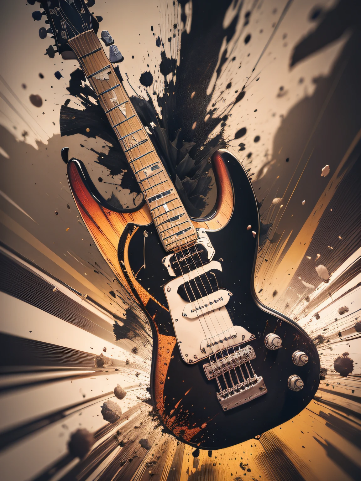 Background Grunge explosion ((sem pessoas)), sem guitarra