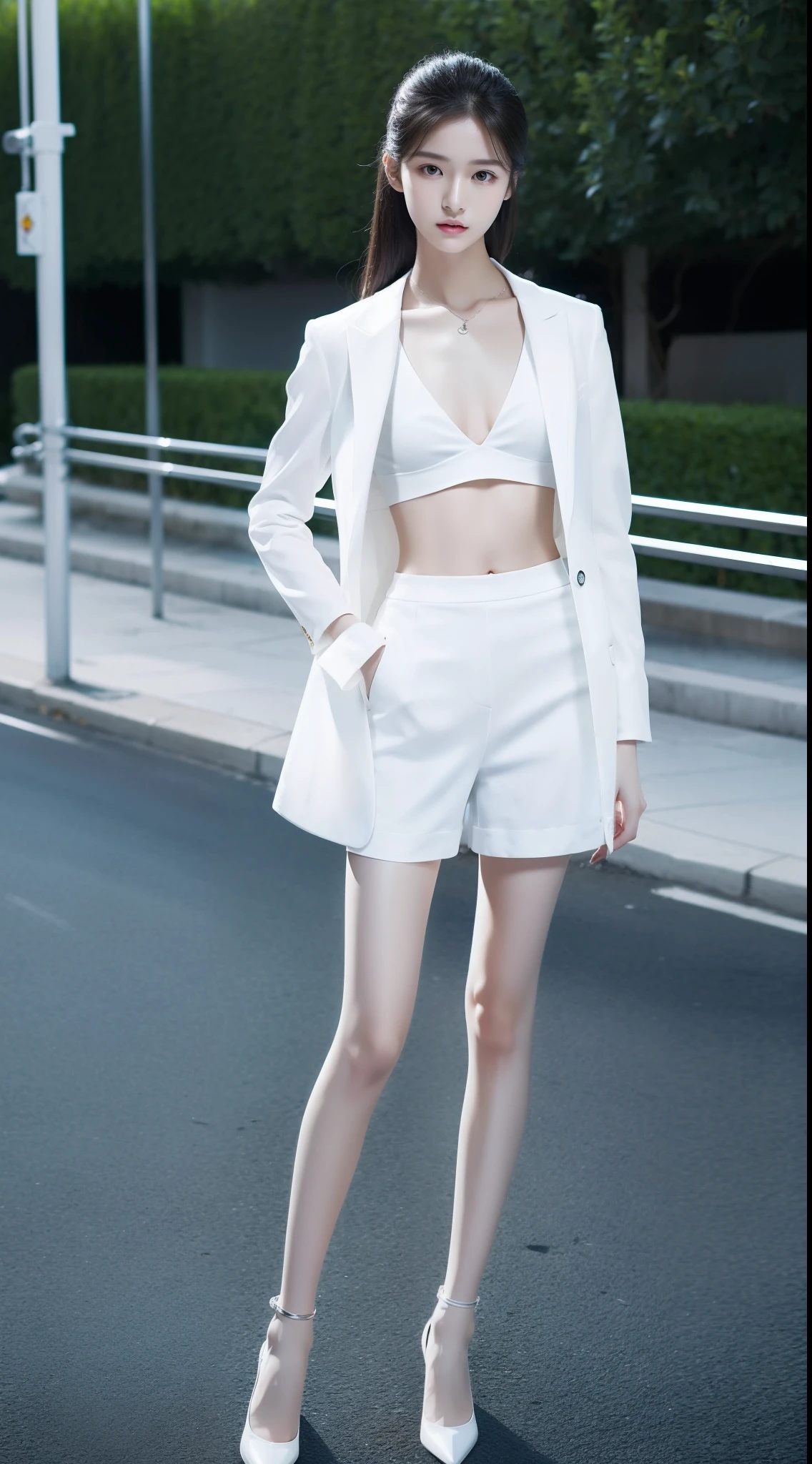 Ultra-clear resolution,top Quority,Clear eyes,plain face,Gloss on lips,s the perfect face,White skin,Nice chest,Slender legs,Blackn clothes,Random environment