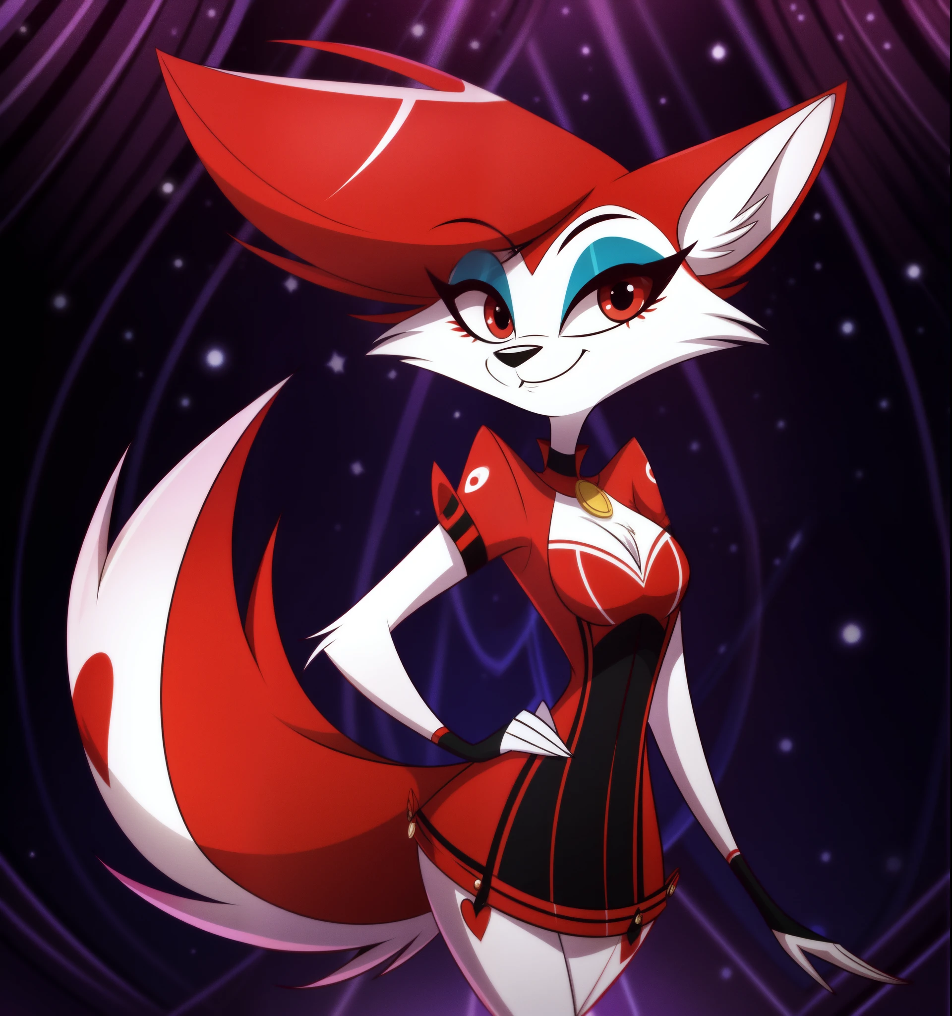 (Vivziepop style), anthro, canid, female, mammal, solo, (by vivzmind)