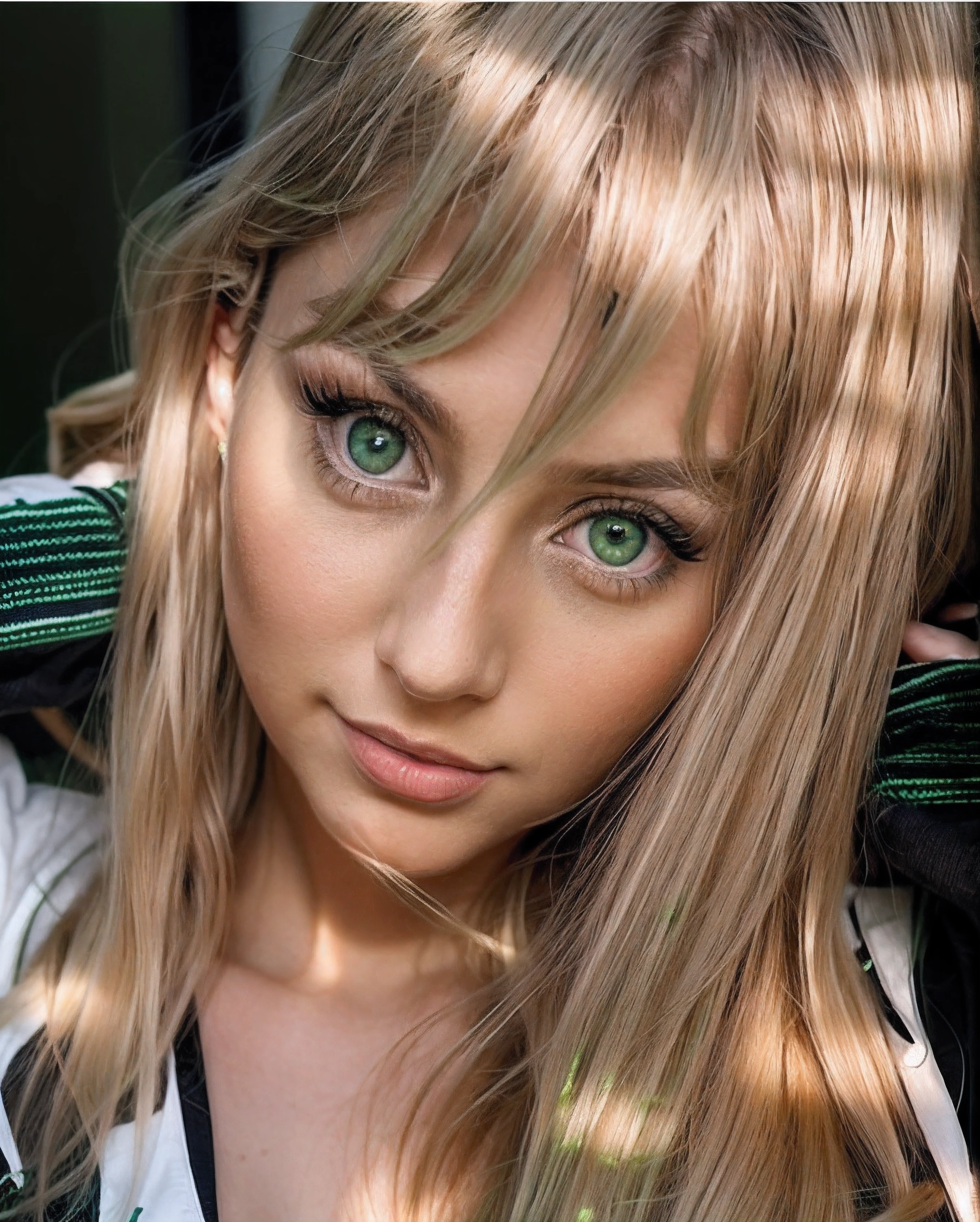 blond woman with long hair and green eyes posing for a picture, blonde hair and large eyes, long blonde hair and large eyes, long blonde hair and big eyes, blond hair green eyes, sexy girl with green eyes, 3 0 years old woman, 30 years old woman, profile image, bright accurate green eyes, clear green eyes, accurate green eyes, bedroom eyes