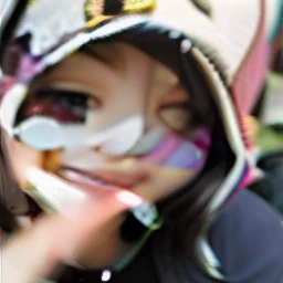there is a young girl with a hood on smiling at the camera, close up potrait, face photo, beuatiful face, with kind face, close up face, slight smile expression, with accurate face, warm and gentle smile, clear cute face, face picture, close up at face, peaceful face, young cute face, close - up face portrait