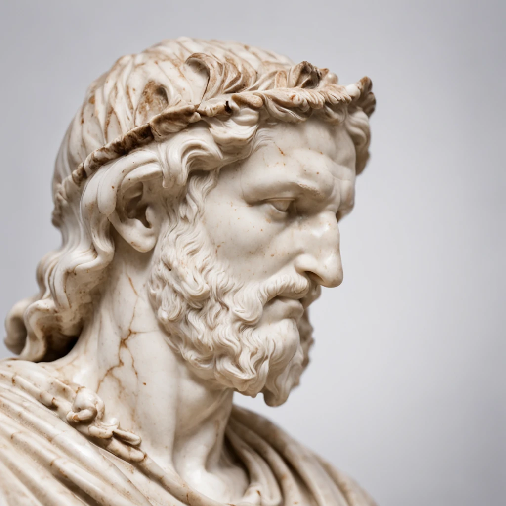 stoic greek statue, full body, like Hercules gods, polished marble texture like mirrored shiny porcelain, colored dust background.