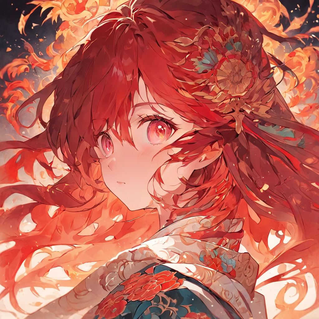 (White background:1.4),(Silhouette of a girl's head, Eyes open, Long red hair, Oriental elements)，(Chinese illustration:1.3，paper art:1.3, Quilted paper art:1.2),( reasonable design, Clear lines, High sharpness,Best quality, Very detailed, Masterpiece, movie light effect, 4K )