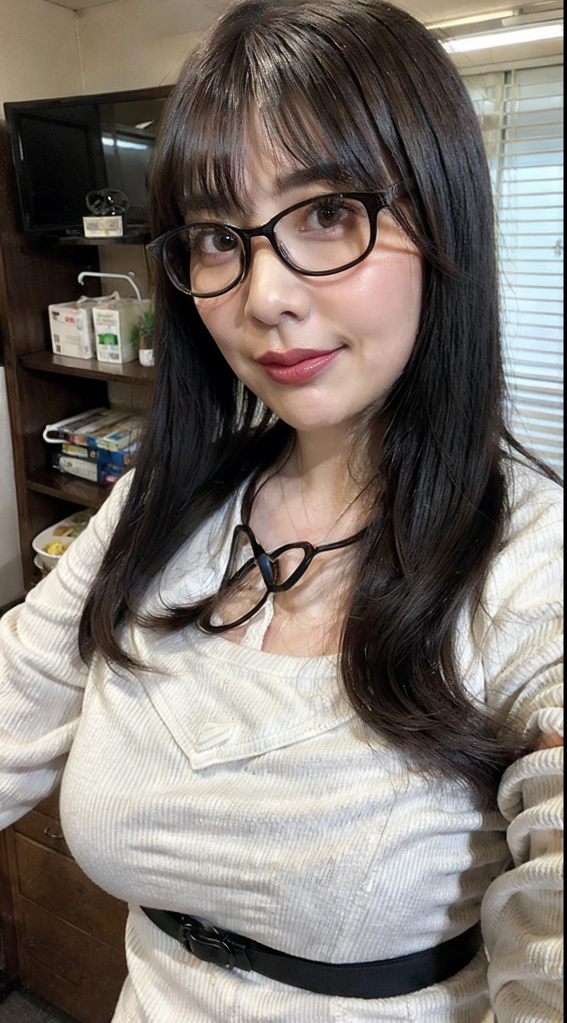 Big breasts teacher,wears glasses