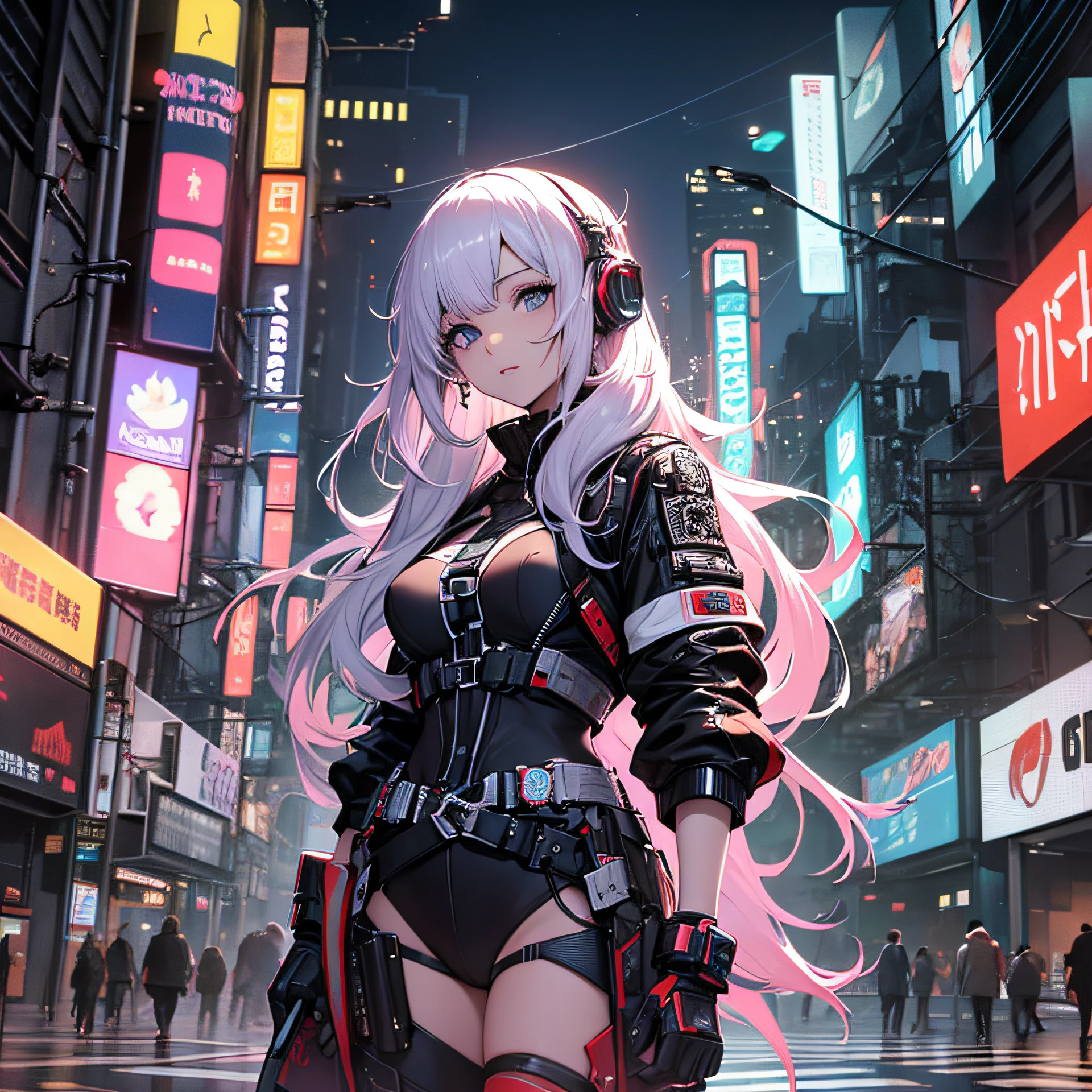 Chicas anime en catsuits posando en una ciudad por la noche., oppai ciberpunk, anime ciberpunk art, anime ciberpunk, arte del anime ciberpunk, digital arte del anime ciberpunk, ciberpunk digital - arte anime, anime ciberpunk moderno, anime ciberpunk digital!!, mejor fondo de pantalla de anime 4k konachan, chica anime cyberpunk femenina, en la ciudad ciberpunk, tendencia en cgstation, mujeres ciberpunk