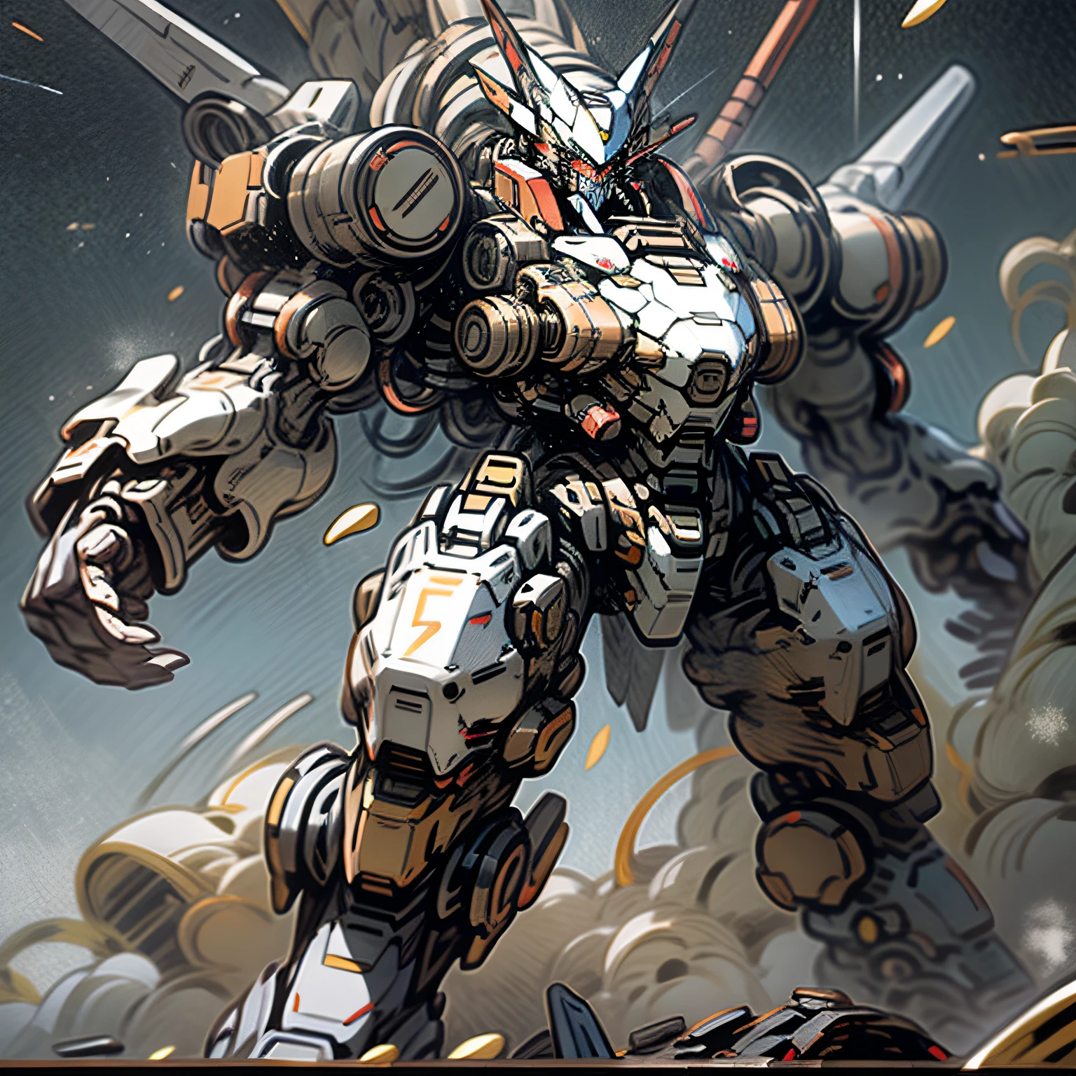 "An awe-inspiring mecha exuding invincibility and grandeur."