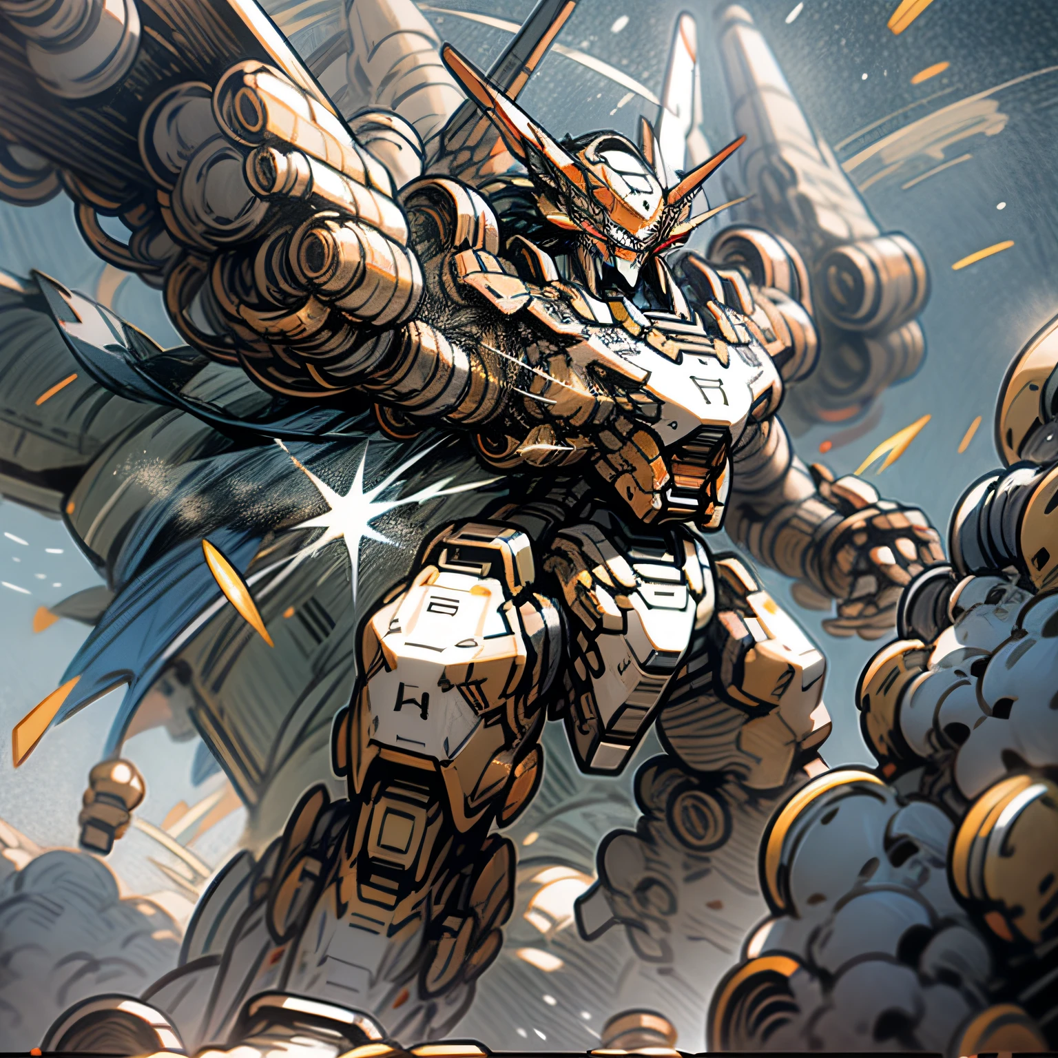 "An awe-inspiring mecha exuding invincibility and grandeur."