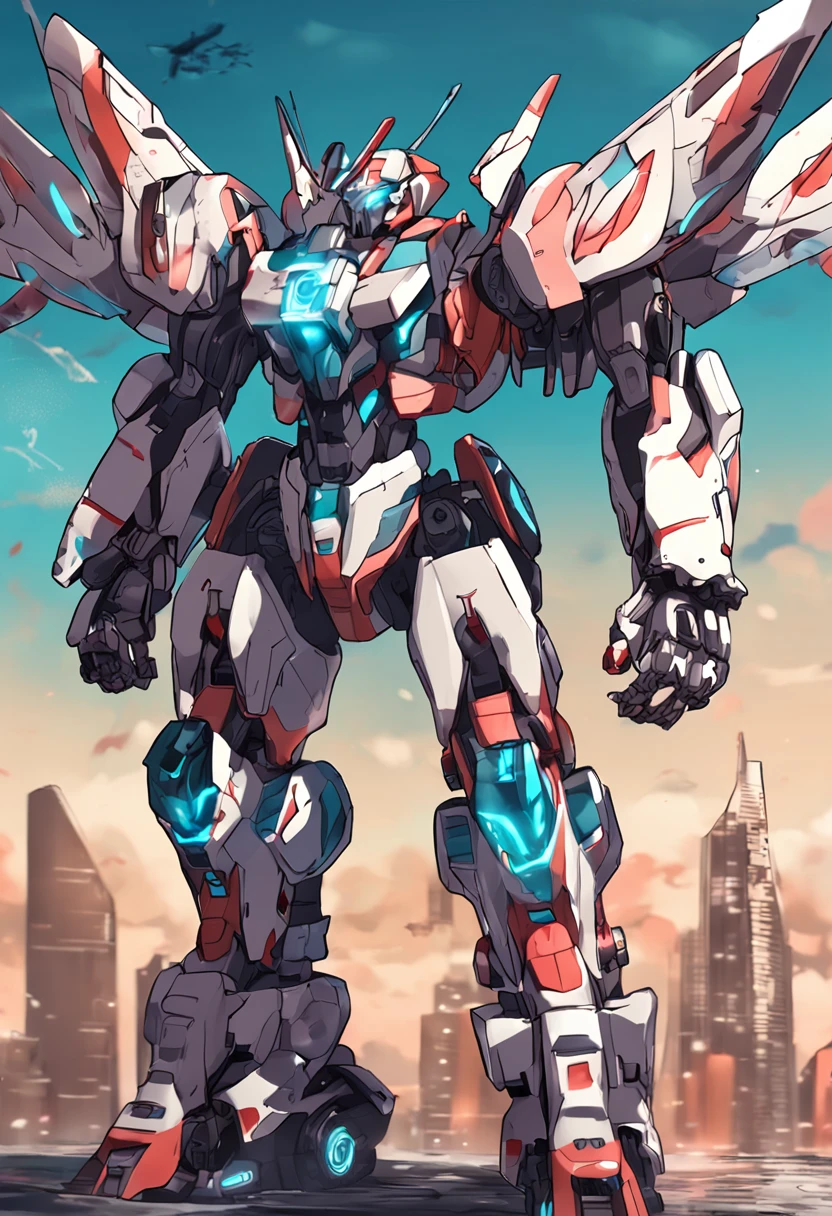 Anime male mecha wings