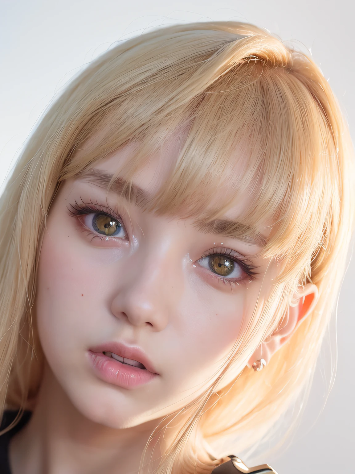 (8k, RAW photo, best quality, masterpiece:1.2), (realistic, photo-realistic:1.37),(1girl),(Kpop idol), (aegyo sal),(detailed face:1),cute, solo,(nose blush),cute,professional lighting, photon mapping, radiosity, physically-based rendering,
makima \(chainsaw man\), 1girl, absurdres, bangs, chainsaw man, collared shirt, highres, looking at viewer, medium hair, (ringed eyes), shirt, simple background, solo, white background, white shirt, yellow eyes,
ulzzang-6500-v1.1 ,