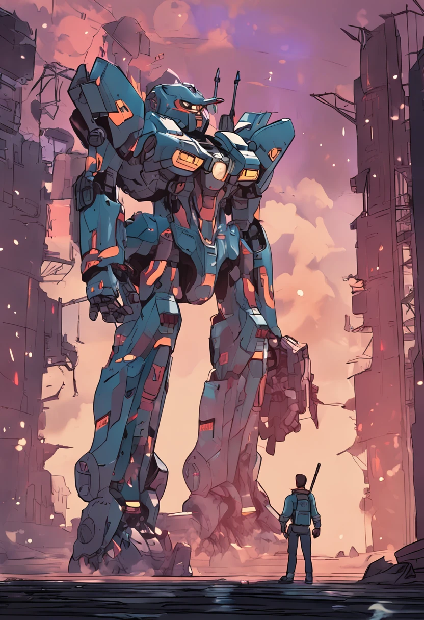 Anime male mecha wings
