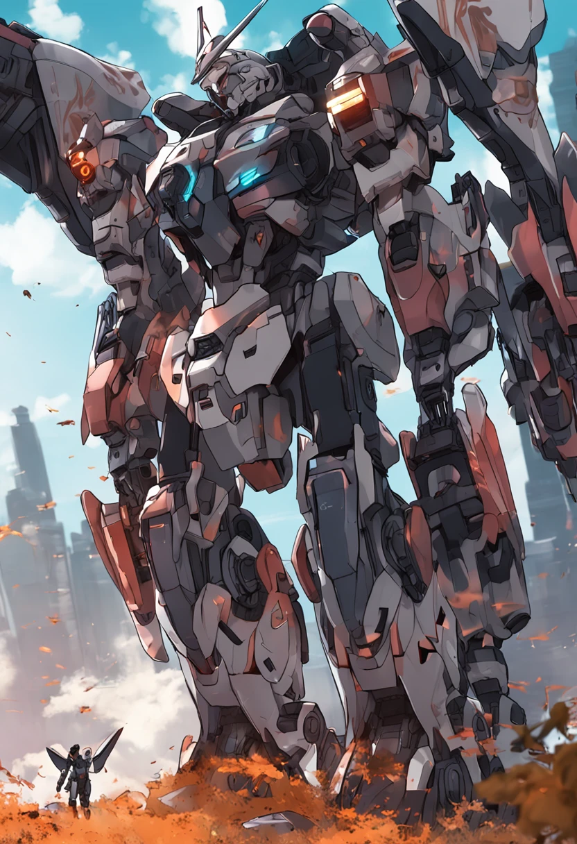 Anime male mecha wings