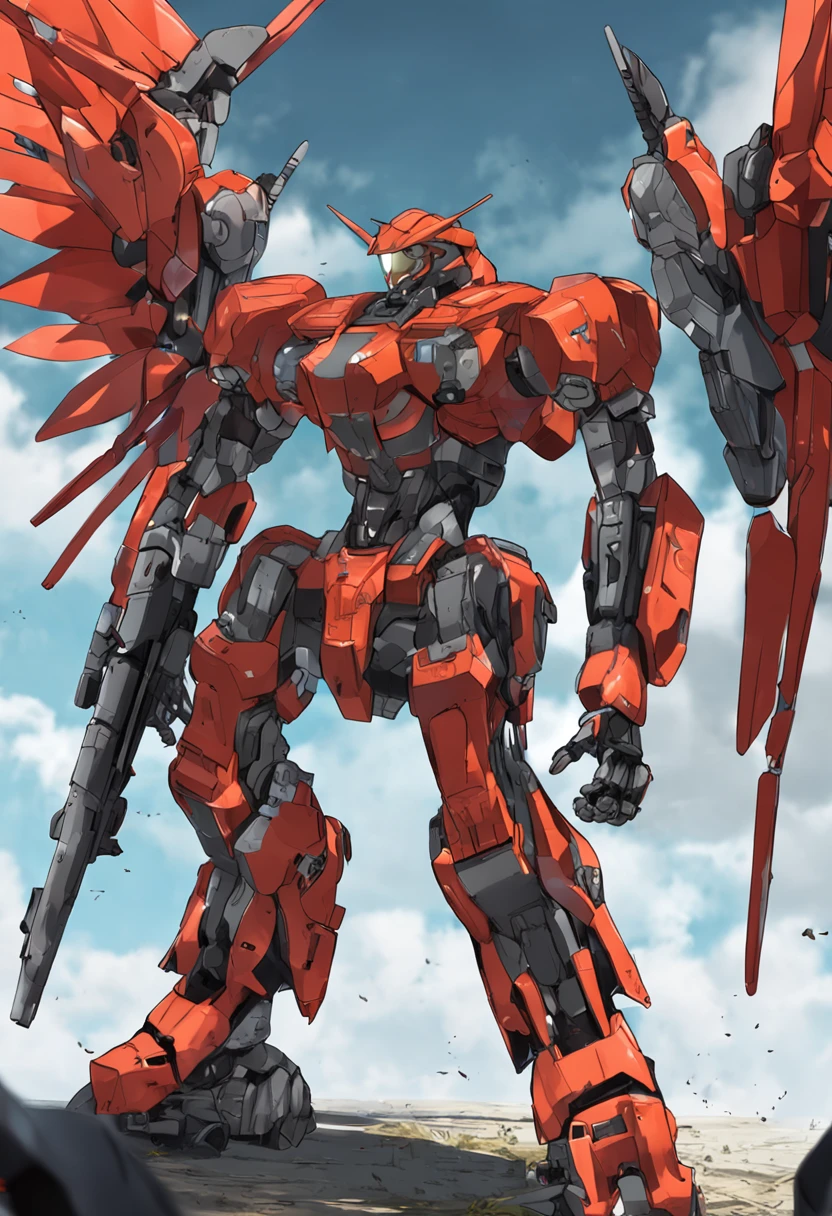 Anime male mecha wings
