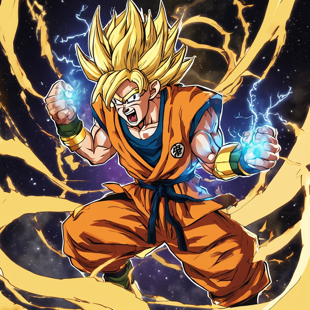 Dragon ball, Wukong tenta liberar uma onda de energia em seu inimigo