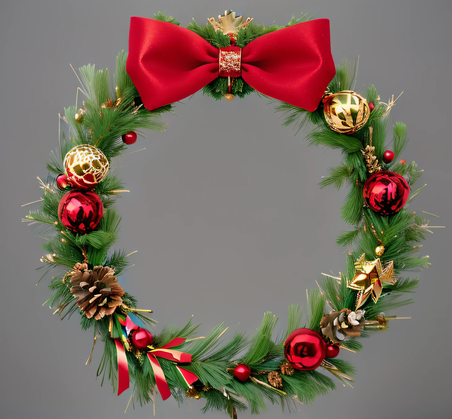 There is a wreath on it,It is topped with pine cones and decorations, festivity, hight decorated, ornamental halo, ornament crown, Christmas, Merry, Holiday, intricate ornament halo, cheerfulness!!!, Grand!, 2018, 2 0 1 8, festivity, 2015, 2 0 1 5, hyper realisitc, added detail, delicacy, 8K!!