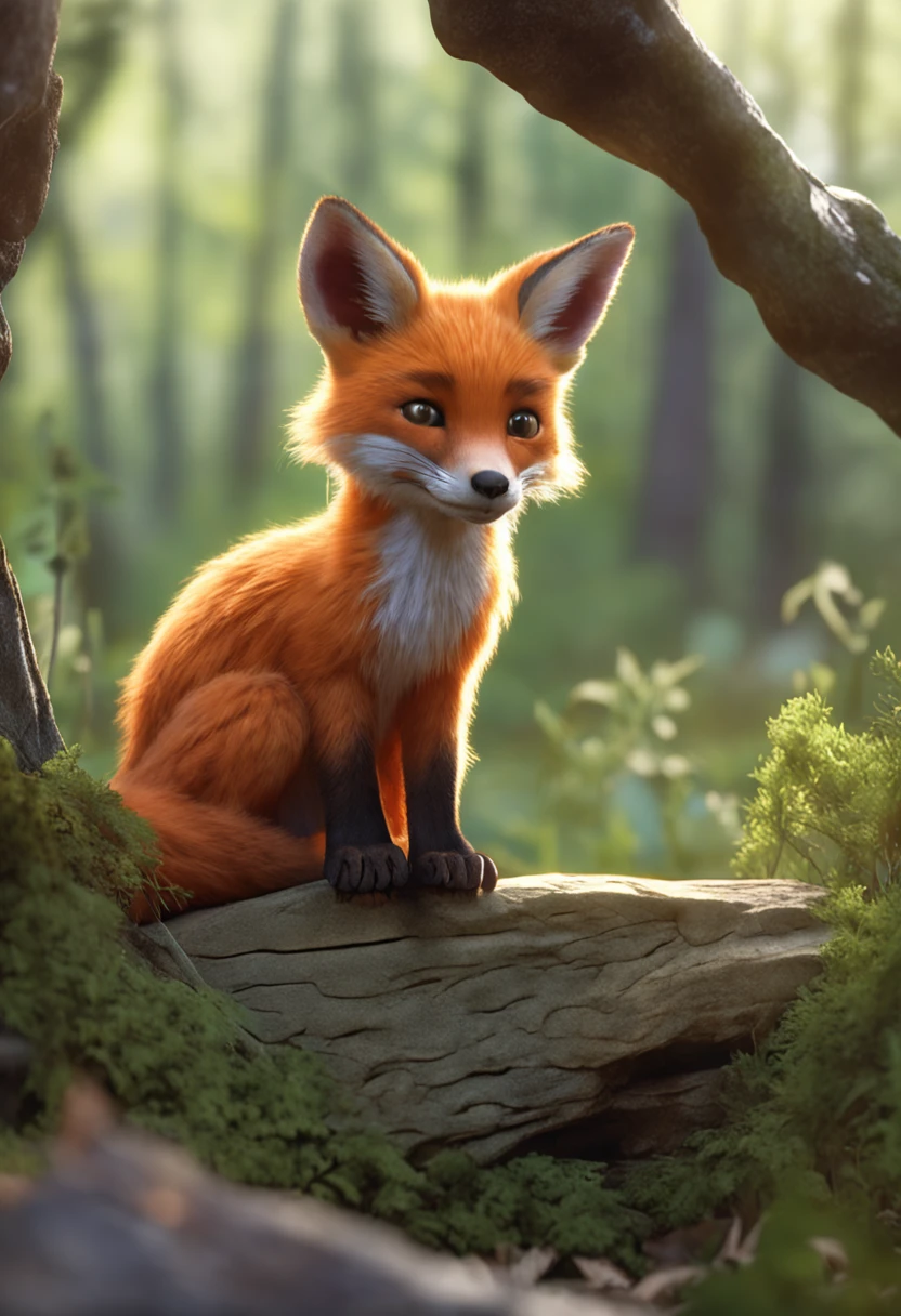 A curious male fox cub pokes its head out of a cozy fox den in the forest. He has orange fur, bushy tail, And cheer up the big fluffy ears. He wears the green adventurer's hat and scarf. His eyes were bright and surprised as he looked out of the study in the lush woods。, with a sunbeam coming through the trees. Small birds fly nearby，And in the distance there was a deer passing by. The fox cub was excited, Desire to express, Get ready to explore the outside world.
break
anthropology,Furry,feral,(Digital media \(artwork of a\):1.2),(hi，It's nothing,absurd res:1.2),Perfect anatomy,Anatomically correct,Detailed,Detailed face,Detailed eyes,(Realistic fur,Detailed fur:1.25),Detailed background,amazing background.
Break
(author：Puinki \(artist\):1.2),(author：Unreal Land,author：Sumi Kuroi,author：Milk Tiger 1145,author：Morkey,author：Emolga 1,Through the egg capsule:1.2),(author：Xia Huaiting:0.8),(by Pino Daeni:0.8),(by Hioshiru:0.8),(by Chunie:0.8).