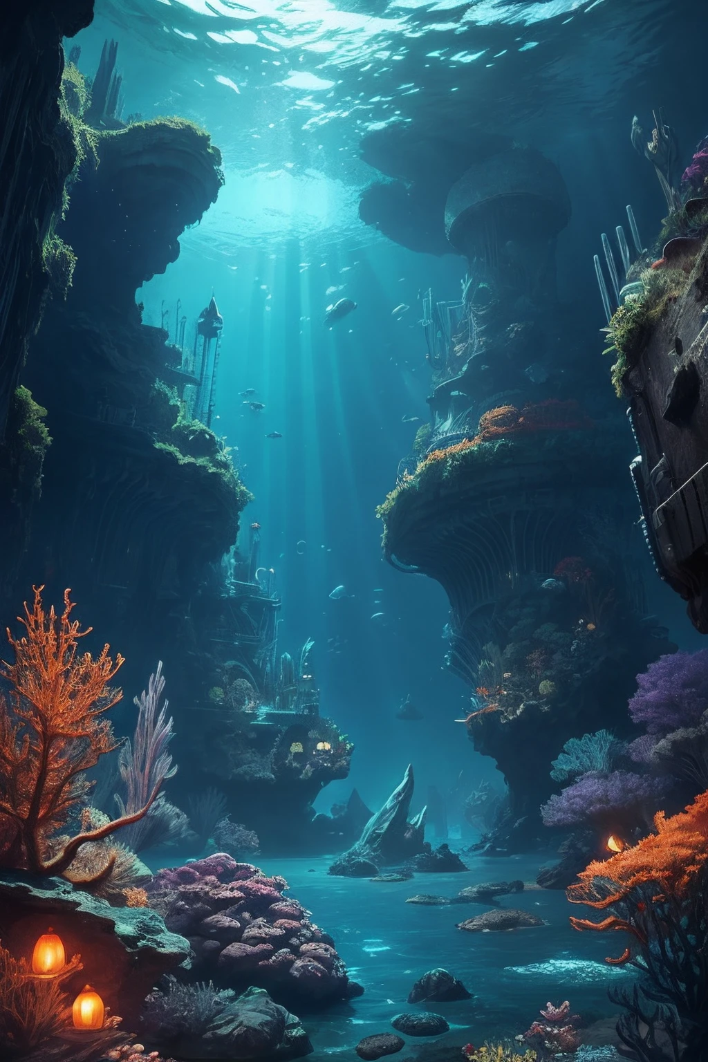 subject: Giant alien sea creatures,Action: Swim past,context: Underwater observation window,environment: Crimson sea,lighting: Gentle environment,artist: h.r. Giger,Style: Surreal, Sci-fi,mediating: Digital painting,type: illustration, computer graphics,Color scheme: vibrant, Dynamic lighting, Red, Orange,computer graphics: 3D quality: High definition, 8K