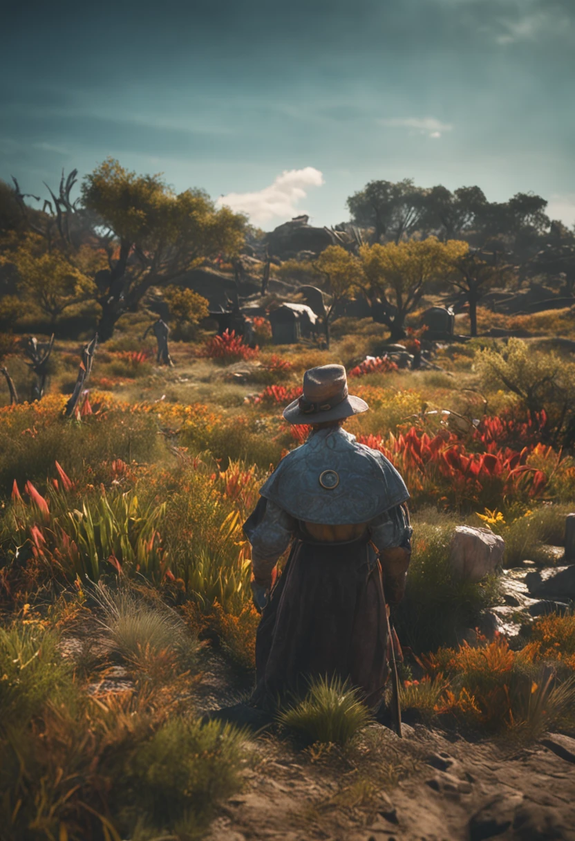 anime natural Elden Ring, Almas Sombrias, Motor Unreal Bloodborne 5, cinemactic, color grading, fotografia de retrato, Ultra-Grande Angular, profundidade de campo, hiper-detalhado, lindamente codificado por cores, detalhes insanos, detalhes intrincados, Lindamente colorido, Motor irreal, cinemactic , color grading, Fotografia Editorial , fotografia, Photo Session, Fotografado na lente de 70mm, profundidade de campo, DOF, Tilt Blur, Velocidade do obturador 1/1000, F/22. Cidade com uma pessoa no meio da foto