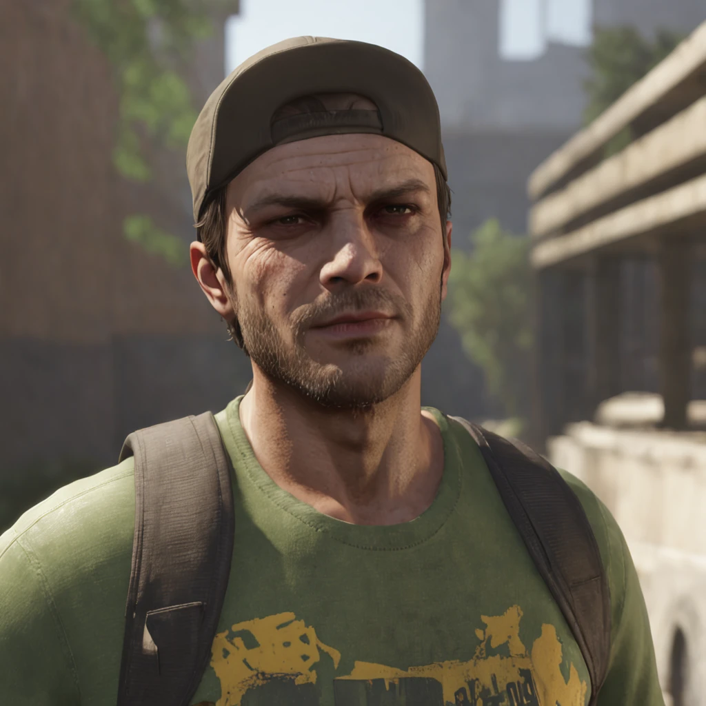 arafed man in a yellow shirt and cap standing in front of a building, as the protagonist of gta 5, as a character from gtav, jerma, jack baker from resident evil 7, ernest khalimov body, jesse pinkman in gta v, gta character, gta v character, looks like jerma985, 2020 video game screenshot