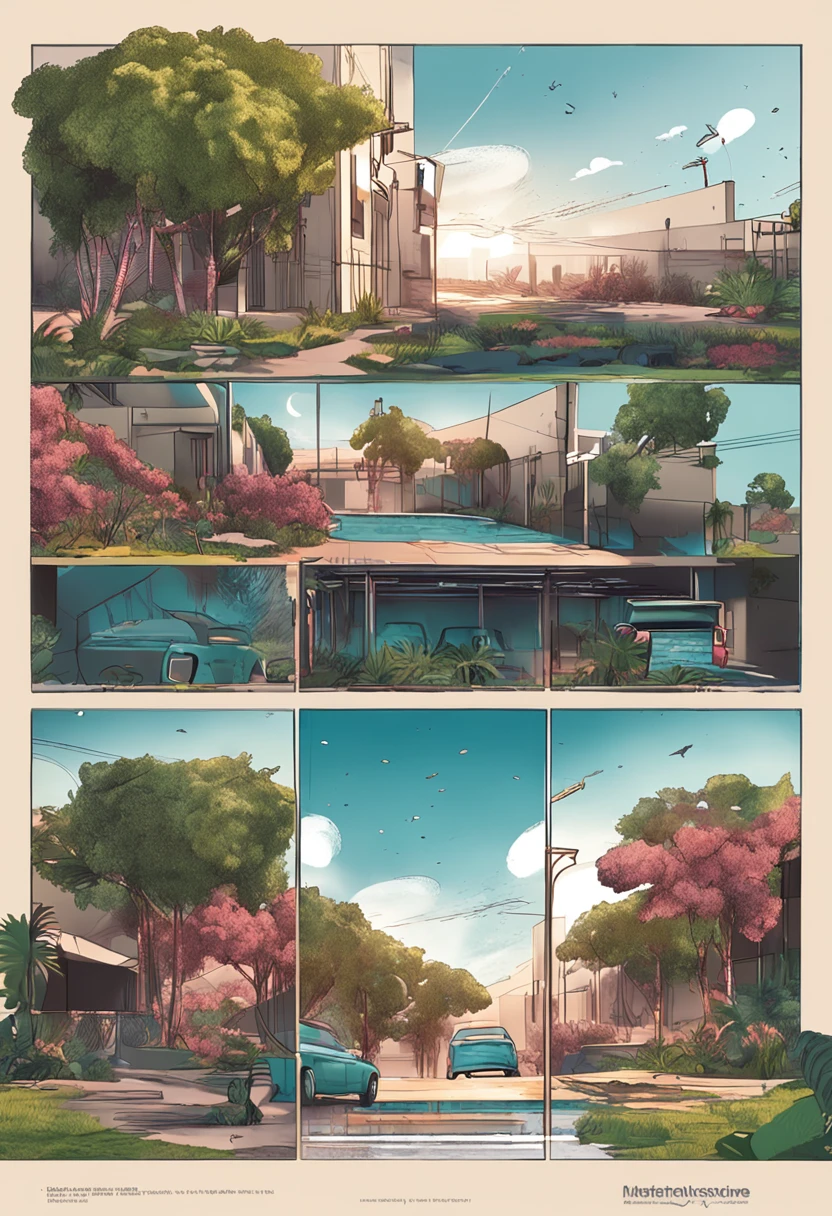 water system ,Water screen movie,Landscape renderings,Landscape design,early evening,the trees,venue,Metering,depth of fields
