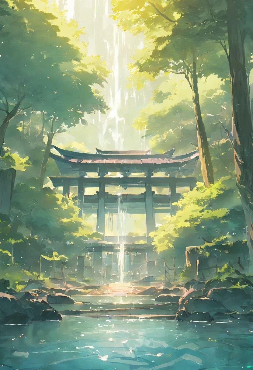 water system ,Water screen movie,Landscape renderings,Landscape design,early evening,the trees,venue,城市