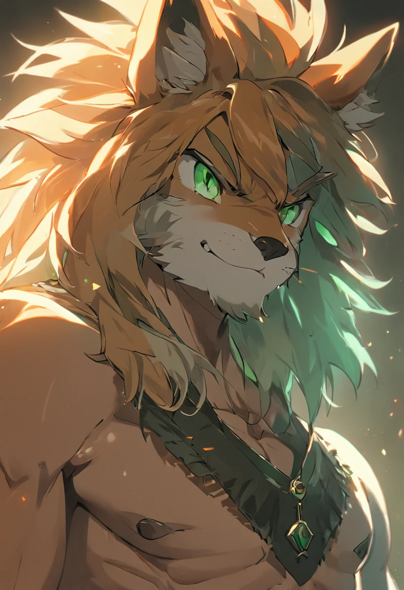 4K, high resolution, Best quality, Masterpiece, perfect colors, perfectly shaded, Perfect lighting, posted on e621, (by Chunie), Furry, anthro, Furry art, ((Portrait)), anthro male fox,, Two-tone leather,(Lunette de soleil),hairy bodies, Green eyes, Perfect male bodyPerfect male figure, Wear men's shorts,Abs,musculature,Detailed fur, Detailed face, Perfect face, (The stands up), Detailed background, ((Bonifasko lighting)), coda, (Detailed eyes), perfect pupils