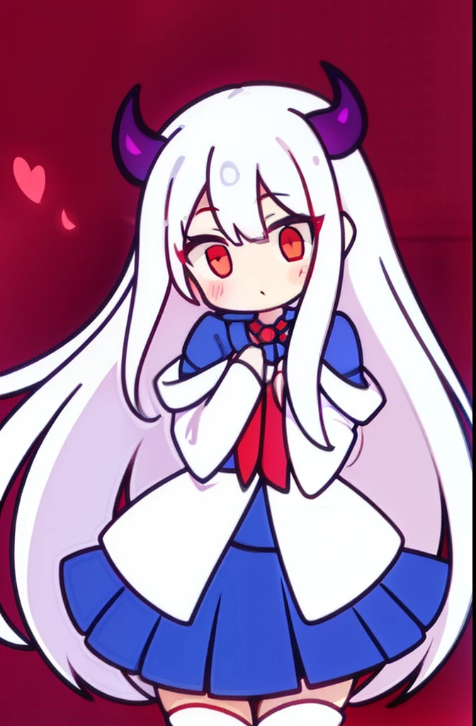 tmasterpiece，highest  quality，1girll，red color eyes，Long hair in white color，Magic Corner，Succubus Tail