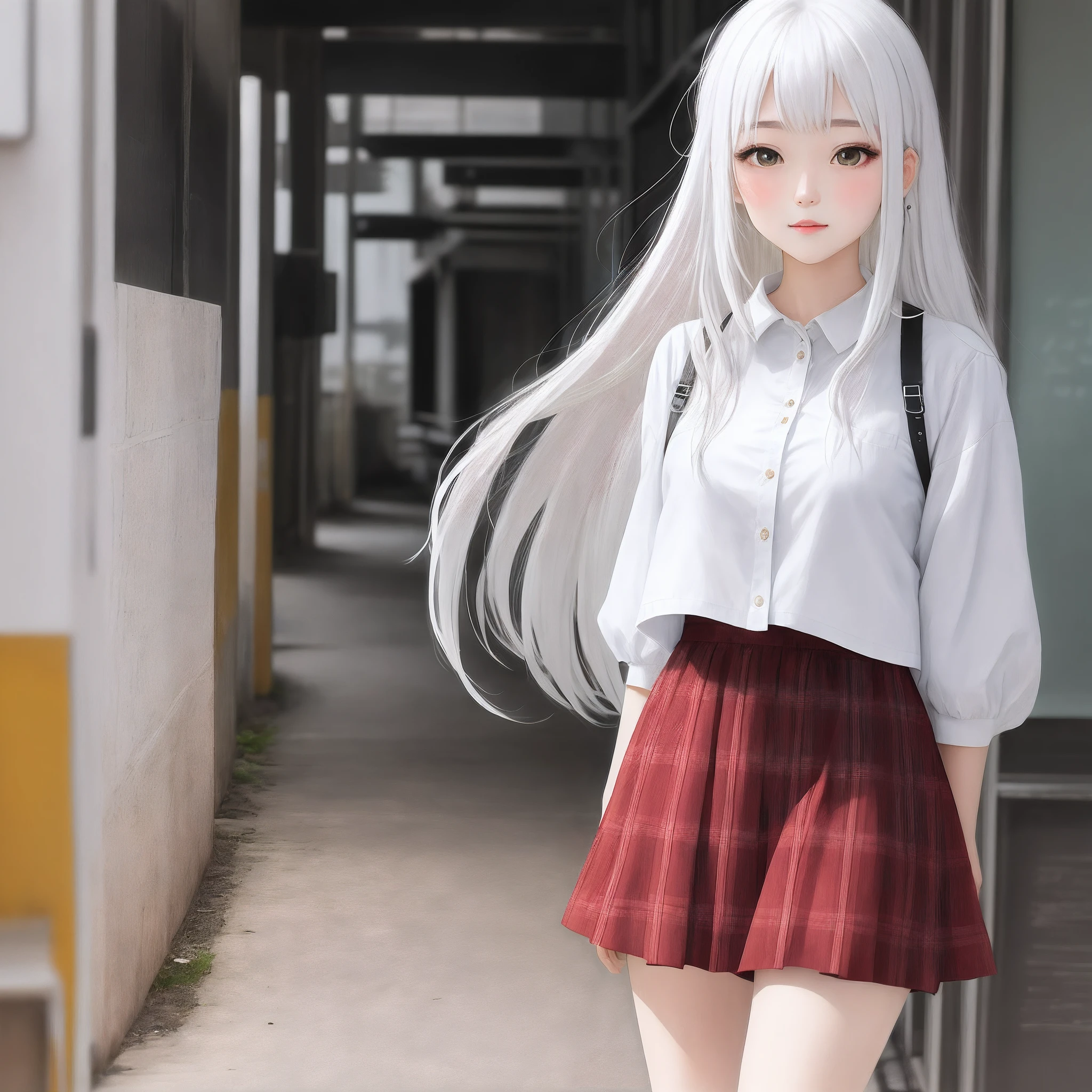 White-haired girl，nakeness