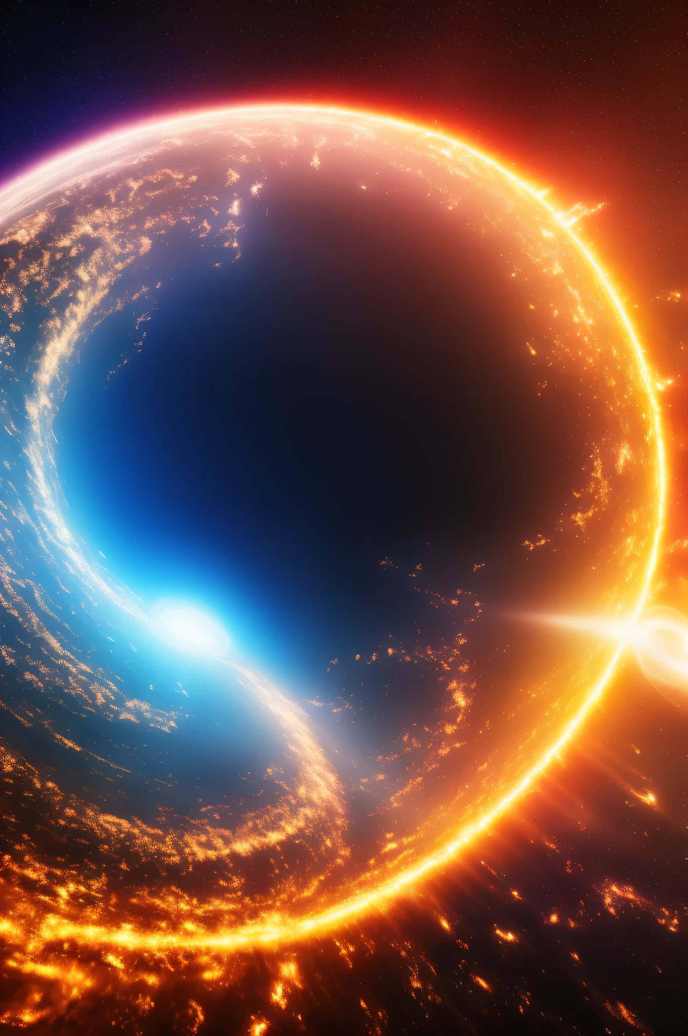 Interstellar, black hole, magnetic superstorm, astronaut, spaceship, planet, surreal images, super resolution quality, 32k resolution , extremely detailed description, Cinematic, Hyper-detailed, insane details, Beautifully color graded, Unreal Engine, Super-Resolution, Megapixel, Cinematic Lightning, Anti-Aliasing, Post Processing, Post Production, Tone Mapping, Insanely detailed and intricate, Hyper maximalist, Hyper realistic, Volumetric, Photorealistic, ultra photoreal, ultra-detailed, intricate details, Super detailed, Full color, Volumetric lightning, HDR, Realistic, Sharp focus,