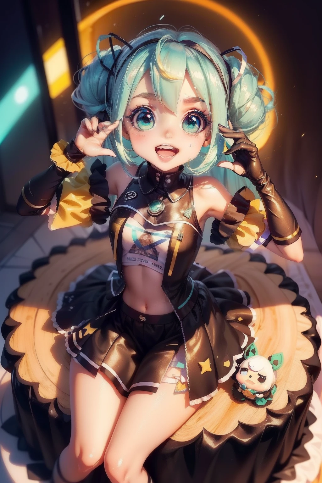 muitas garotas, (Hatusne Miku, Kagamine Rin, Megurine Luka, Akita Neru, megpoid Gumi), women's hands, Rapariga, [[[[Closeup]]]], [[[[peito]]]], [[[ombros]]]], [[[full head ]]], birthday party, anniverssary cake, birthday candle, 16 anos, olhos perfeitos, Perfect iris, Perfect lips, dentes perfeitos, pele perfeita, luz frontal suave, brilho, HDR (cores suaves: 1.2), pupilas dilatadas, boca detalhada, sorrir, boca fechada, artistic work, melhor qualidade