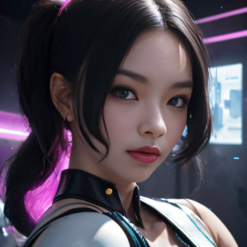 Film-graded film, dramatic scene, Photography, primitive, Masterpiece, ultra-wide-angle, Walk on a cyberpunk cityscape, ultra fine photos, (cyborg arm:1.3), Medium breast, Best quality, 超高分辨率, Photorealistic, volumetric light, stunningly beautiful, Half body, Delicate face, Vibrant eyes, Original photo, female ninja, Solo, female ninja, (Don Ding:1.3), (Twia), future-tech, Futuristic, Hologram augmented reality, (Extremely detailed CG Unity 8K wallpaper), most beautiful artwork in the world, Professional photography, trending on ArtStation, trending on CGSociety, intricately detailed, High detail, Sharp focus, Dramatic, Photorealistic, Cyberpunk, Futuristic, Pale skin, Slim body, (high detail skin:1.2), 8K UHD, Digital SLR, Soft lighting, High quality, film grain, Glossy, (Highest quality:1.3), (Sharp focus:1.5), (Photorealistic:1.3), (Highly detailed skin), (Detailed face), (high detail skin:1.2), (glistening skin:1.2), cyborg arm, (Highly detailed skin texture:1.15), (Detailed face), (high detail skin:1.2), (glistening skin:1.15), Glossy, (cyborg arm:1.5), B8 Star Girl, boxing gloves, Japanese, Cyberpunk Street, (natta:1.2), Heavy fog, (rain:1.2), film grain, Glossy, water Reflections, pergaminhos