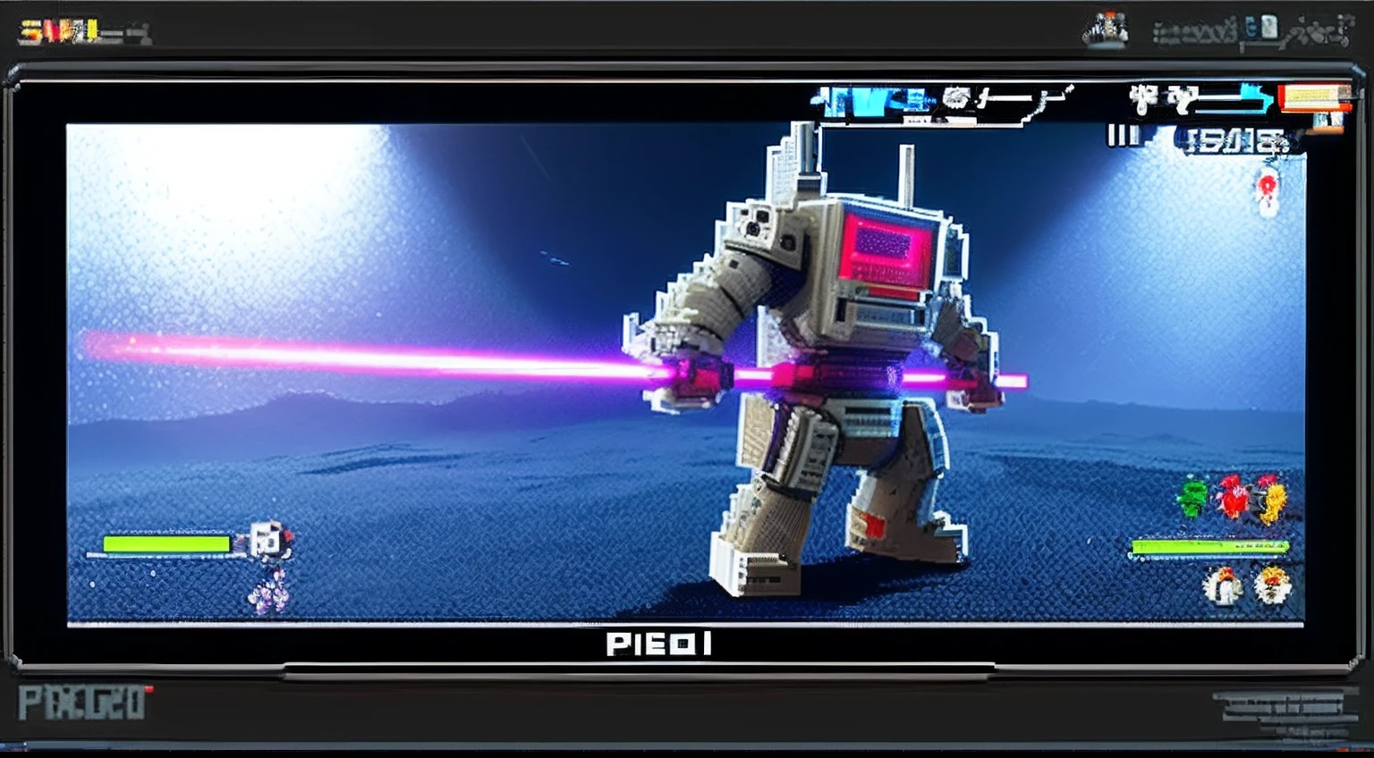 pixel game,character design,Sci-fi suit,Warrior with a laser gun, Pixel art #pixelart