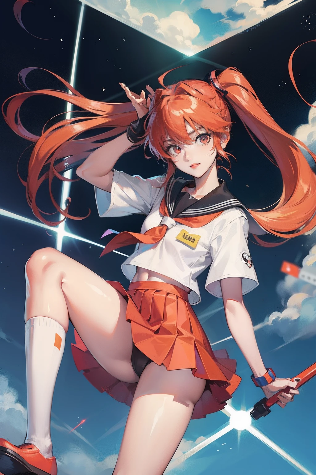 Asuka in Evangelion，Cool school uniform，quadratic element，ssmile