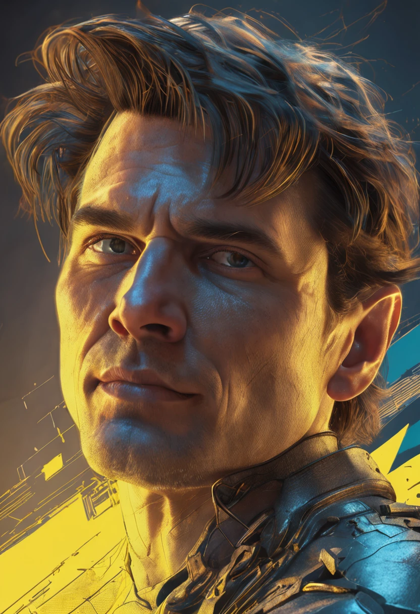 A front facing portrait of a charming and cheerful teenage boy who looks like Jim Carrey and Tom Cruise son, illuminated by soft yellow studio lighting, wearing a black t-shirt against a grey background, rendered in the style of Disney Pixar, luminism, art by Carne Griffiths and Wadim Kashin concept art, 4k resolution, fractal isometrics details bioluminescence , 3d render, octane render, intricately detailed , cinematic, trending on artstation Isometric Centered hyperrealistic cover photo awesome full color, hand drawn , gritty, realistic mucha , hit definition , cinematic, on paper, ethereal background, abstract beauty,stand, approaching perfection, pure form, golden ratio, minimalistic, unfinished, concept art, by Brian Froud and Carne Griffiths and Wadim Kashin and John William Waterhouse, intricate details, 8k post production, high resolution, hyperdetailed, trending on artstation, sharp focus, studio photo, intricate details, highly detailed, by greg rutkowski