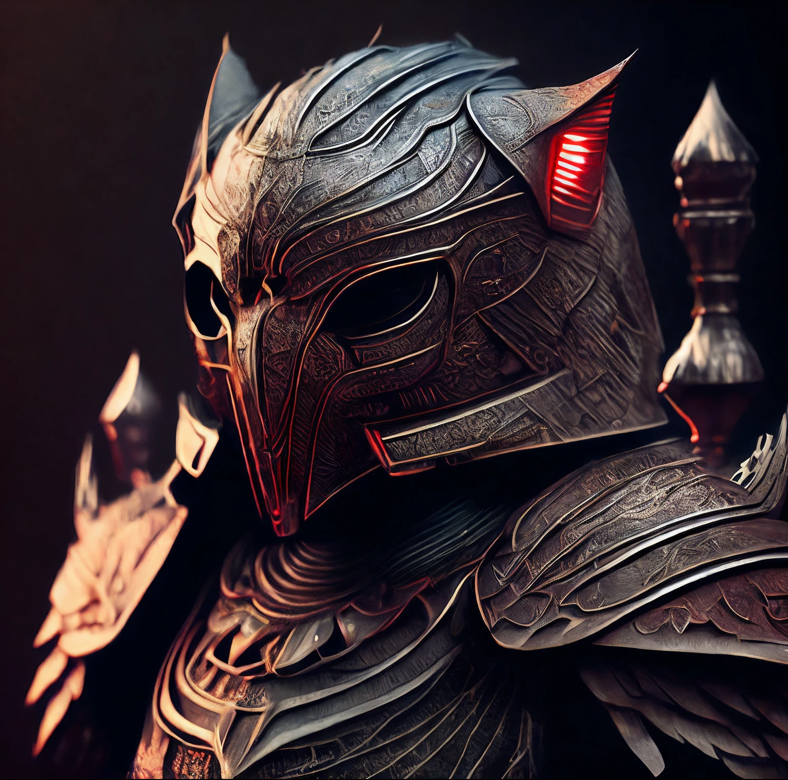 (realistic:1.3), poster,intricate details, ((cinematic light)), cat,hybrid,hyperealistic, scary, dark fantasy \(style\), detailed armor, detailed helmet,
(dreamlikeart style:0.8),( redshift style:1.1) ,(analog style:1.1),(warm backlit lighting)++, (dark tone)++realistic, highly detailed, hasselblad, 45 degree, gigapixel,