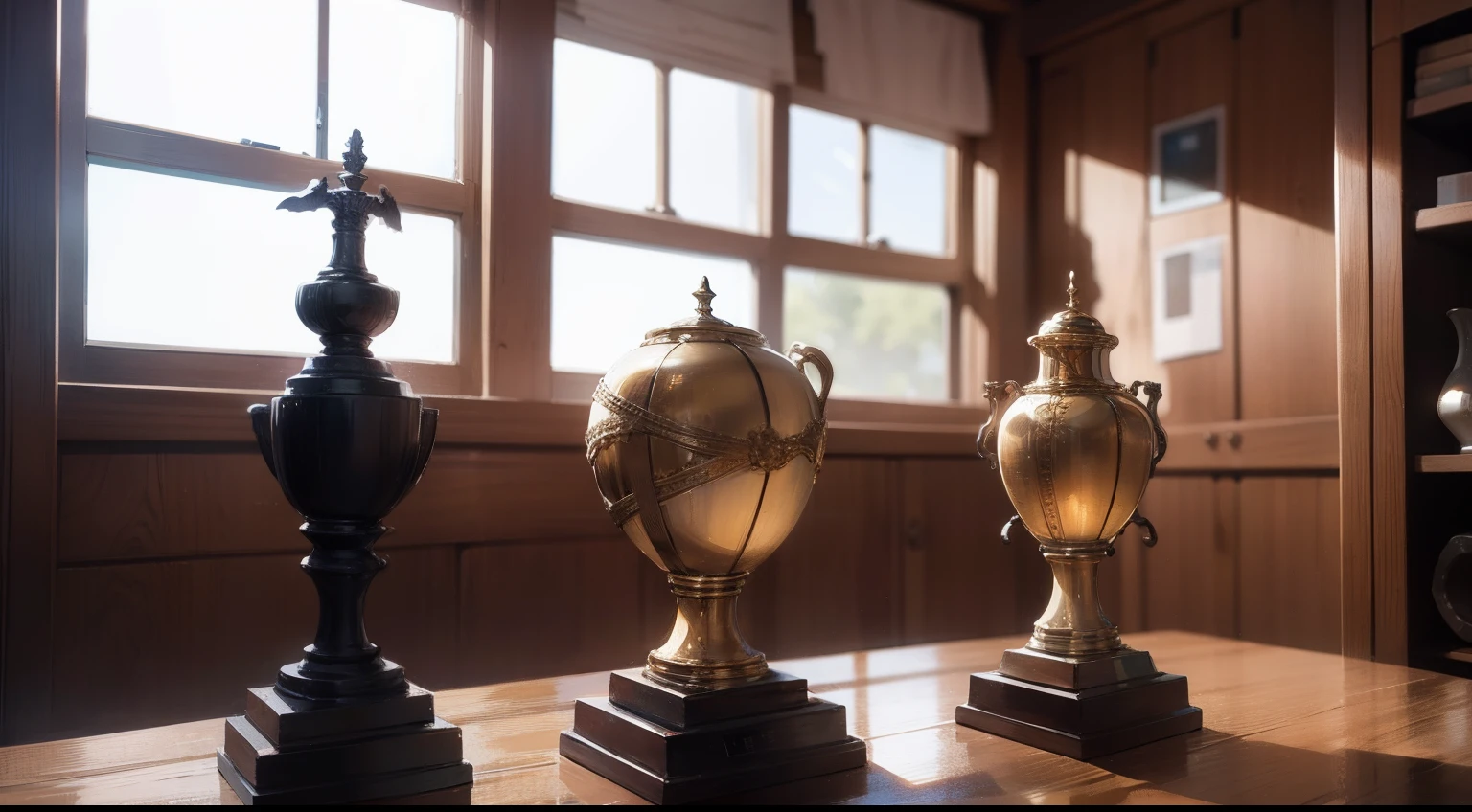 three trophy, object, no character,