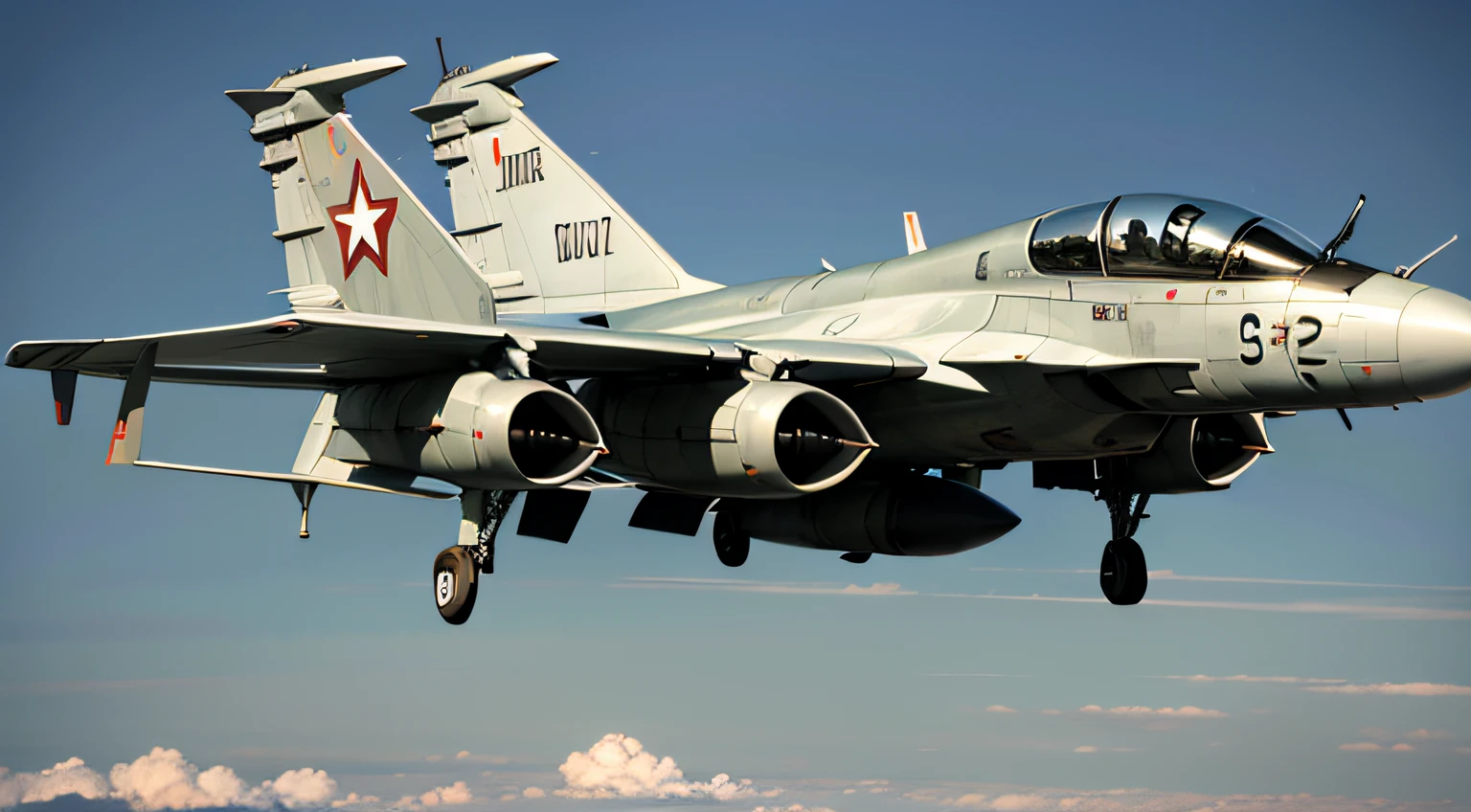 (Same aircraft, front, side, back) Soviet su-27 aircraft cyberpunk style in the future, 3d, super detailed, generative front view, side view, back view 3 view, realistic, full HD, Here are 10 phrases to describe the Soviet Su-27 fighter jet aircraft, Soviet-origin twin-engine supermaneuverable fighter aircraft, It was designed by **Sukhoi**, heavy aircraft ordnance, sophisticated avionics and high maneuverability, *air superiority missions**, and subsequent variants are able to perform almost all aerial warfare operations, was long range air defence, a two-seat, dual-role fighter for all-weather, air-to-air and air-to-surface deep interdiction missions,