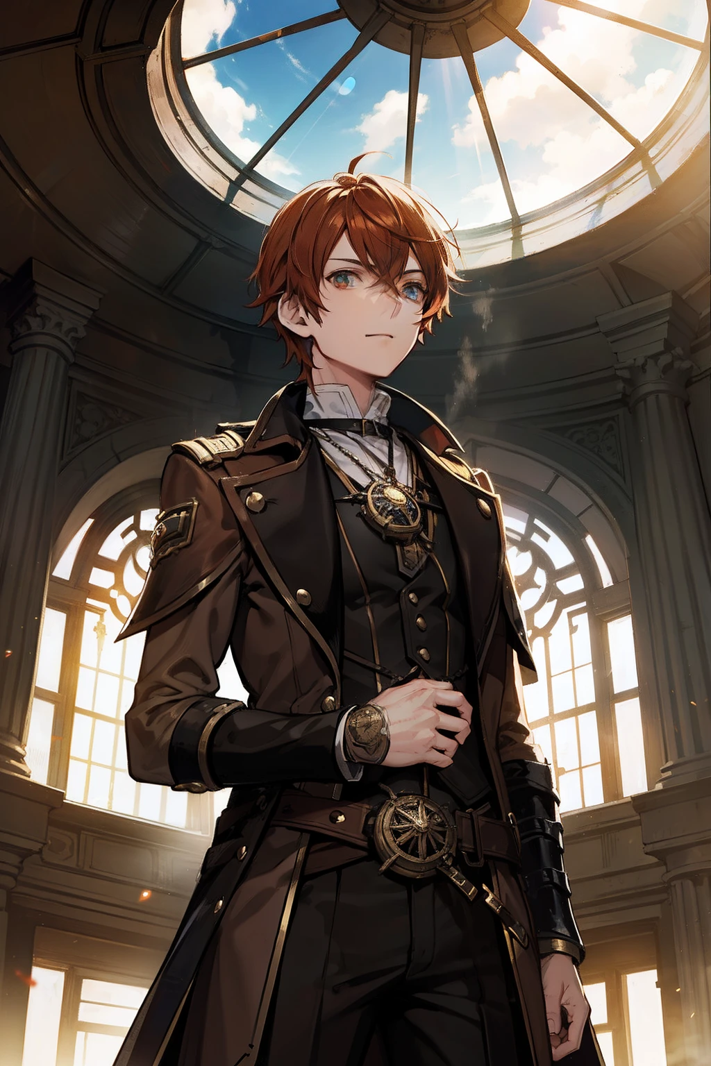 Light shines through the skylight Character in front steampunc male people atlibrary {{ember}}