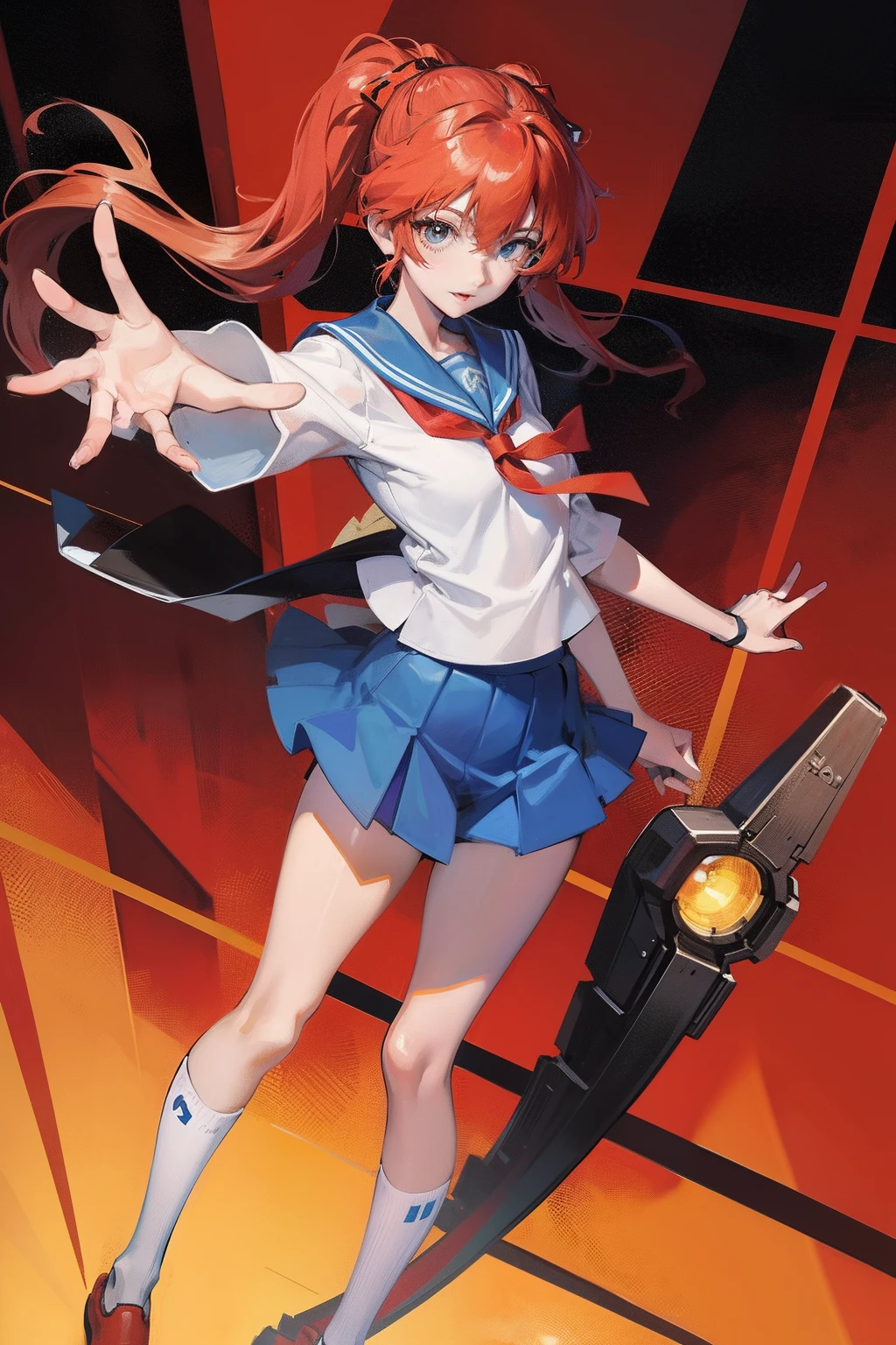 Asuka in Evangelion,Cool school uniform,quadratic element,ssmile